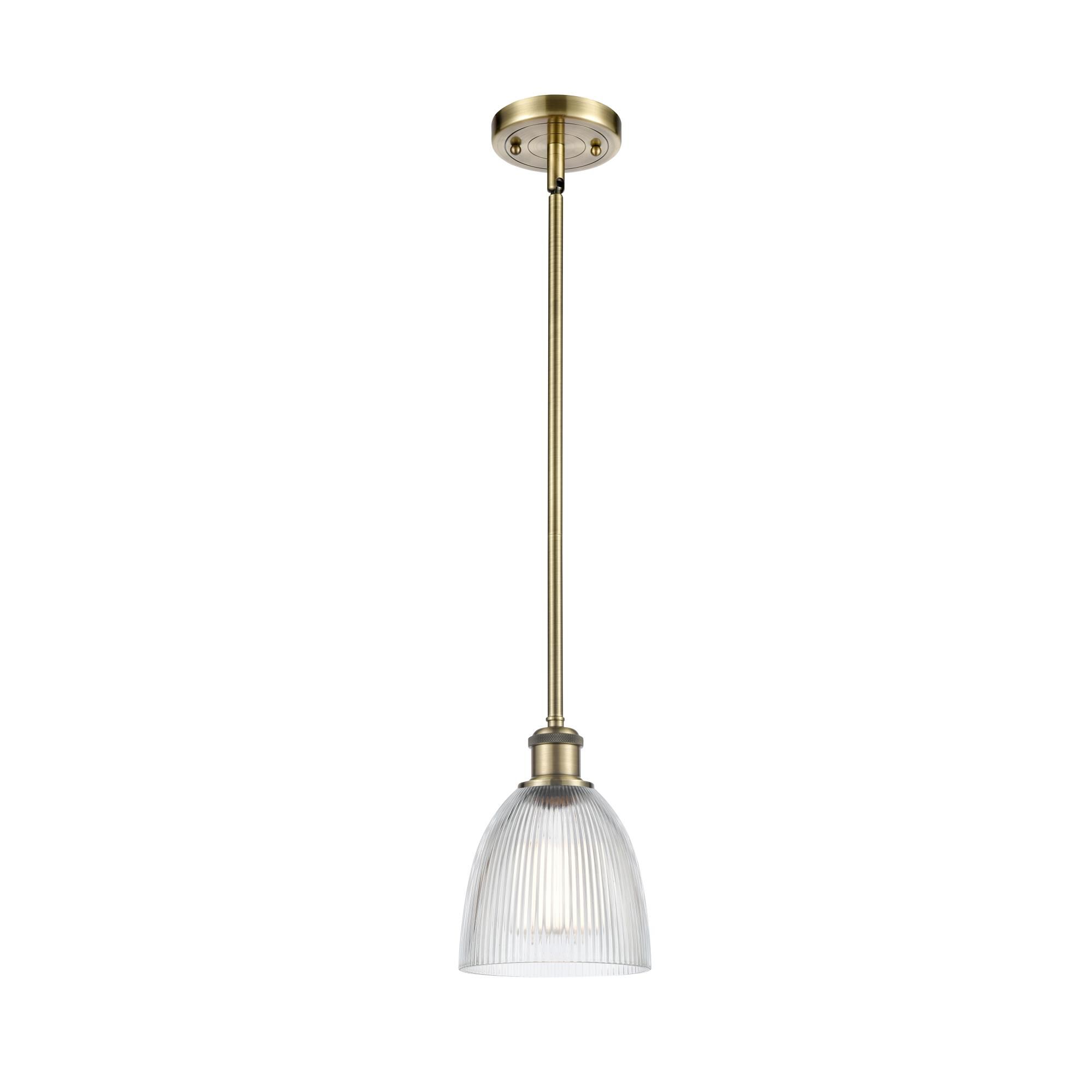 Shown in Antique Brass finish and Dome glass and Glass shade