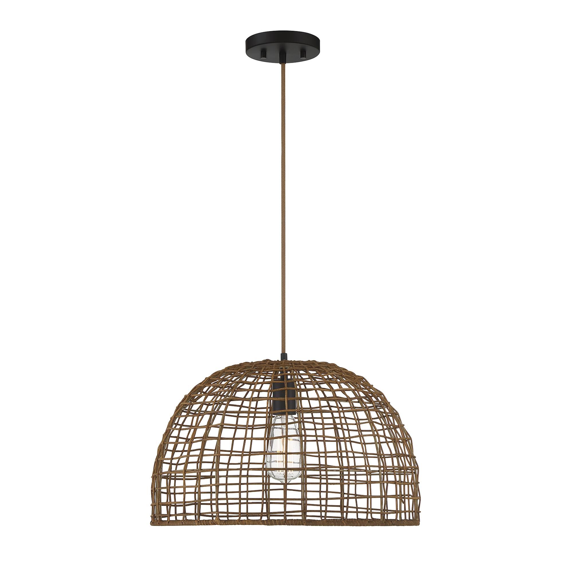 Shown in Dark Rattan With A Dark Brown Socket finish and Dark Rattan shade