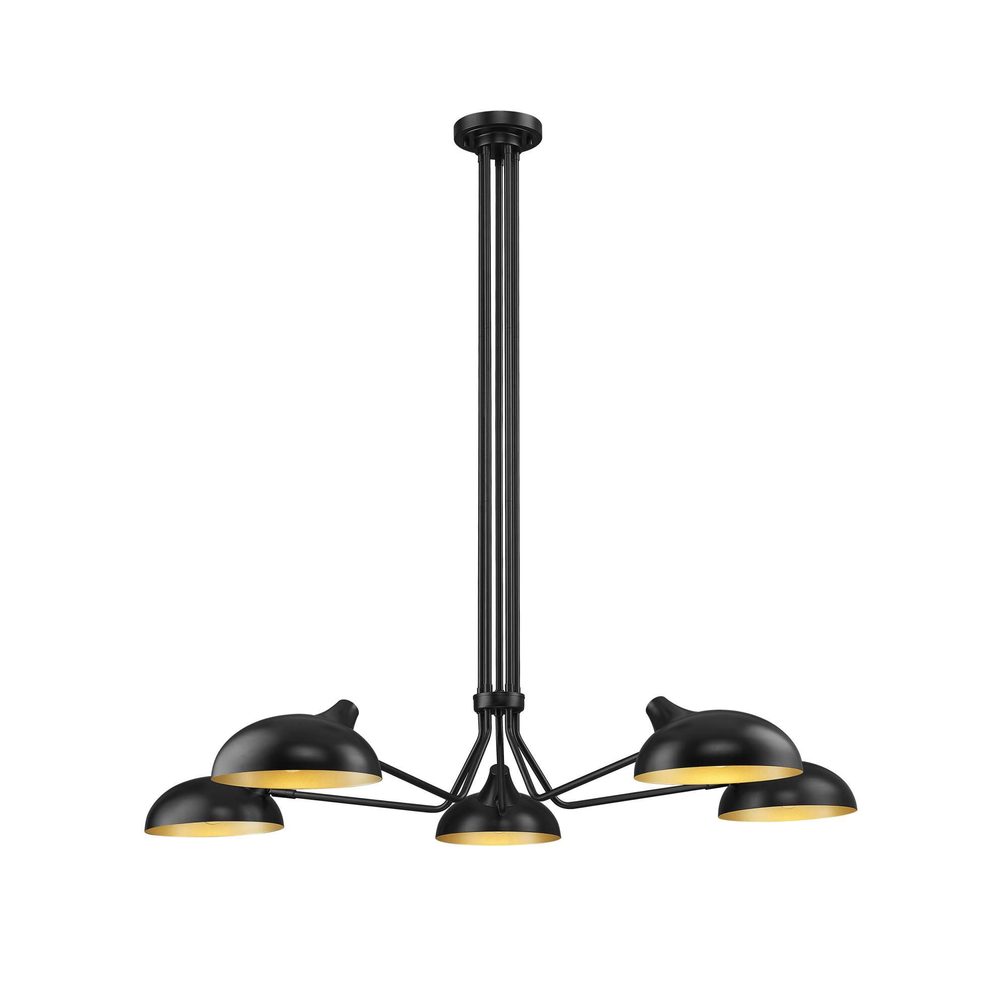 Shown in Matte Black finish and Matte Black Outer and Gold Inner Steel shade