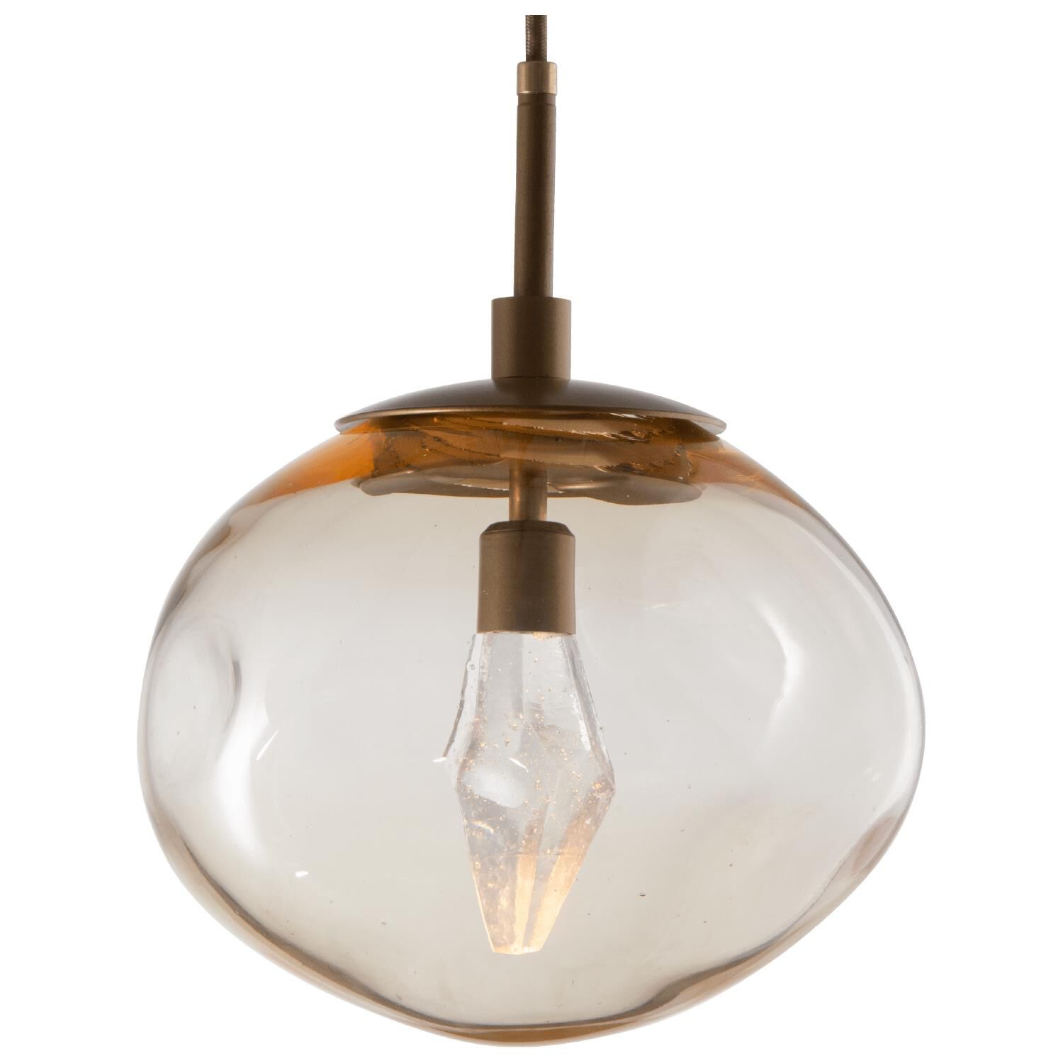 Shown in Gilded Brass finish and Geo Inner Amber Outer glass