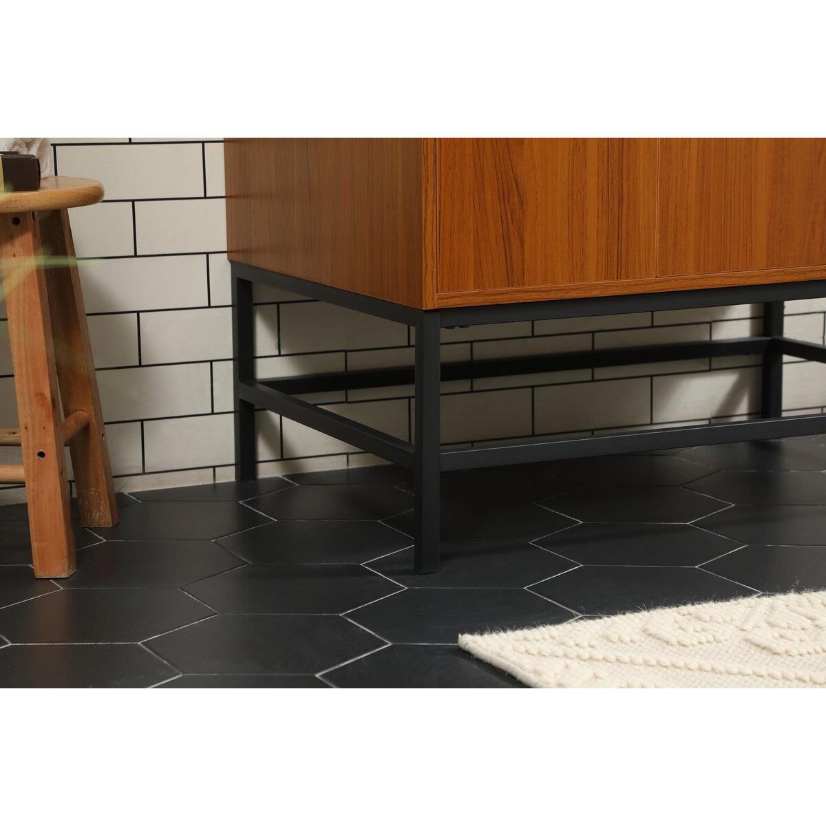 Shown in Teak finish and Without Backsplash accent