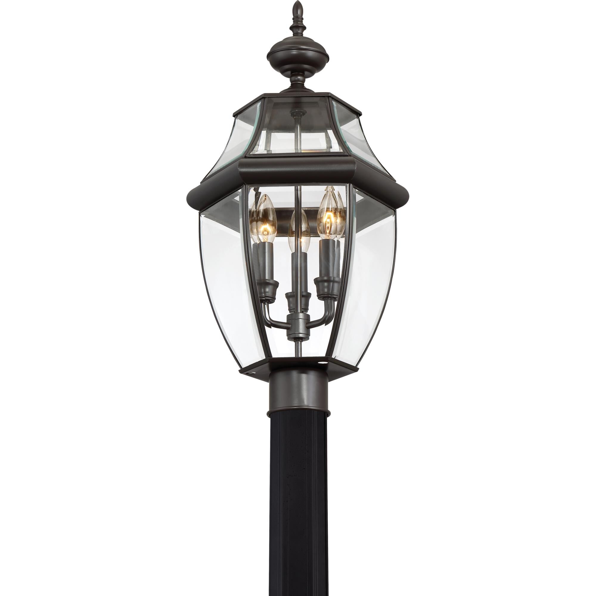 Shown in Medici Bronze finish and Clear Beveled glass