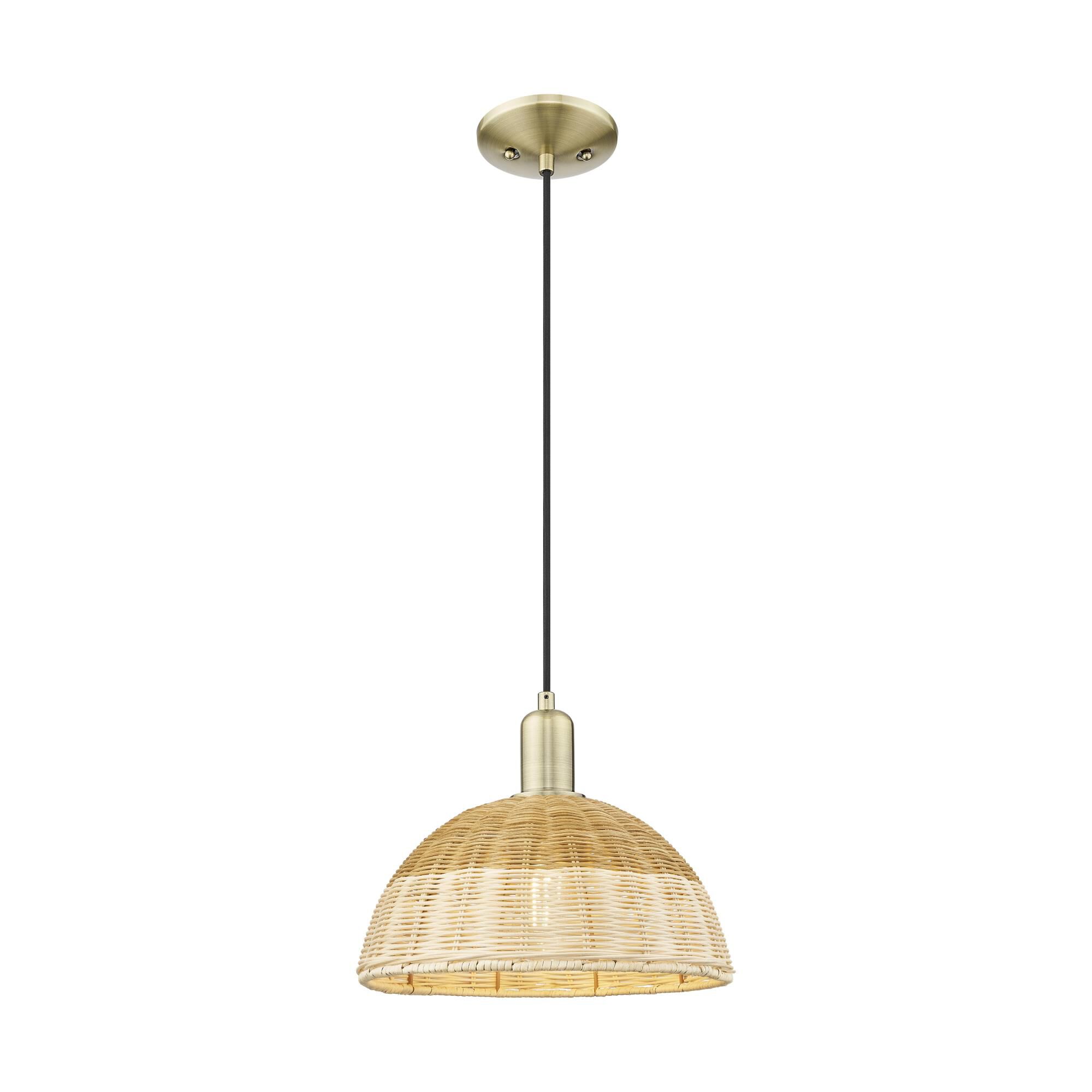 Bruno Marashlian Natural Ballston Dome 16 Inch Large Pendant by Innovations Lighting