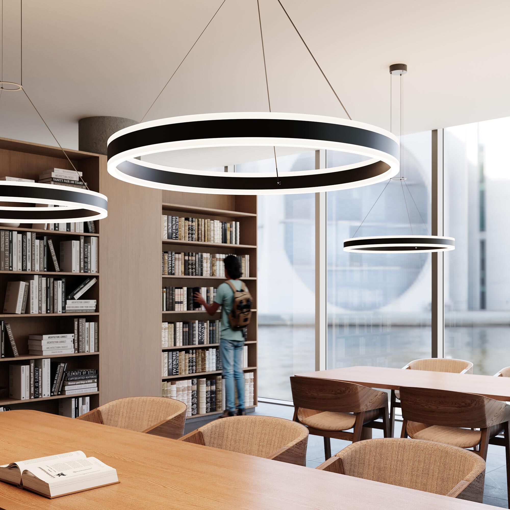 Double Corona 32 Inch Large Pendant by SONNEMAN