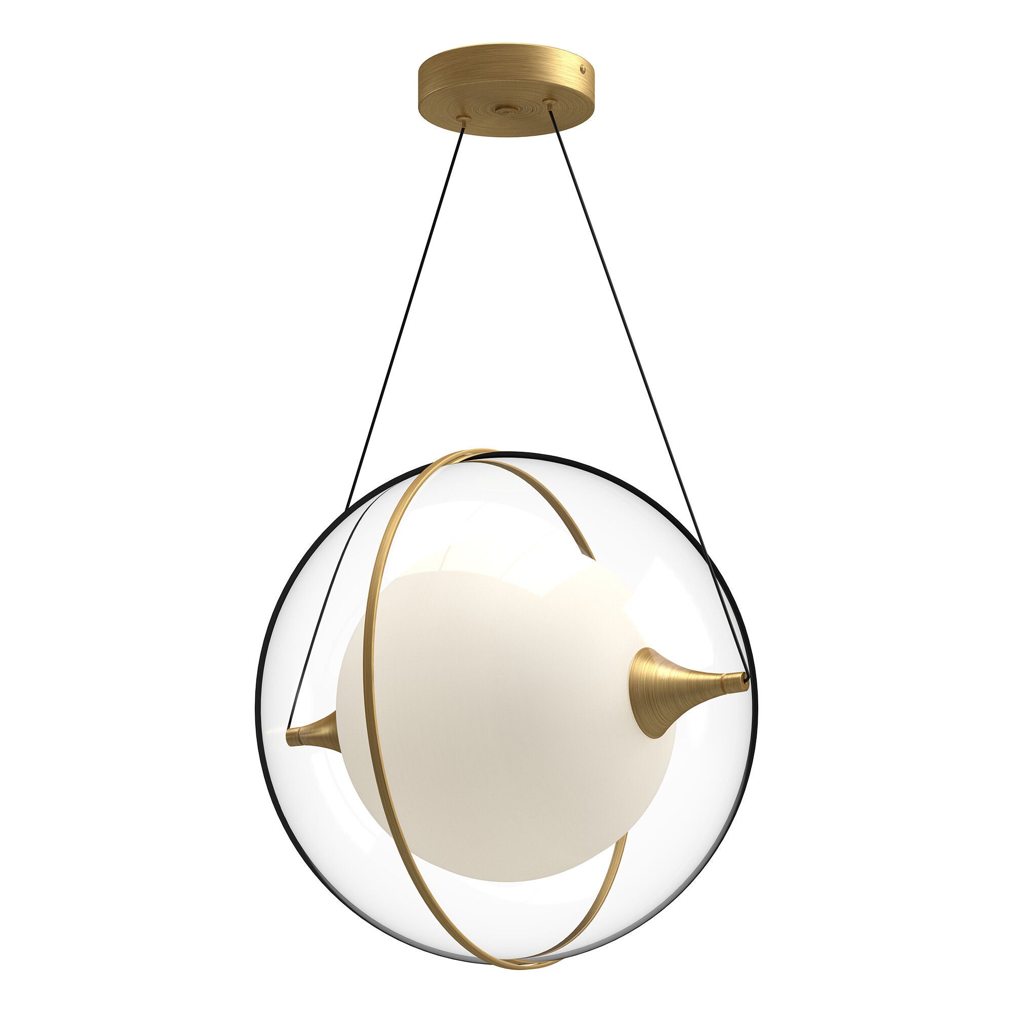 Shown in Brushed Gold finish and Frosted glass