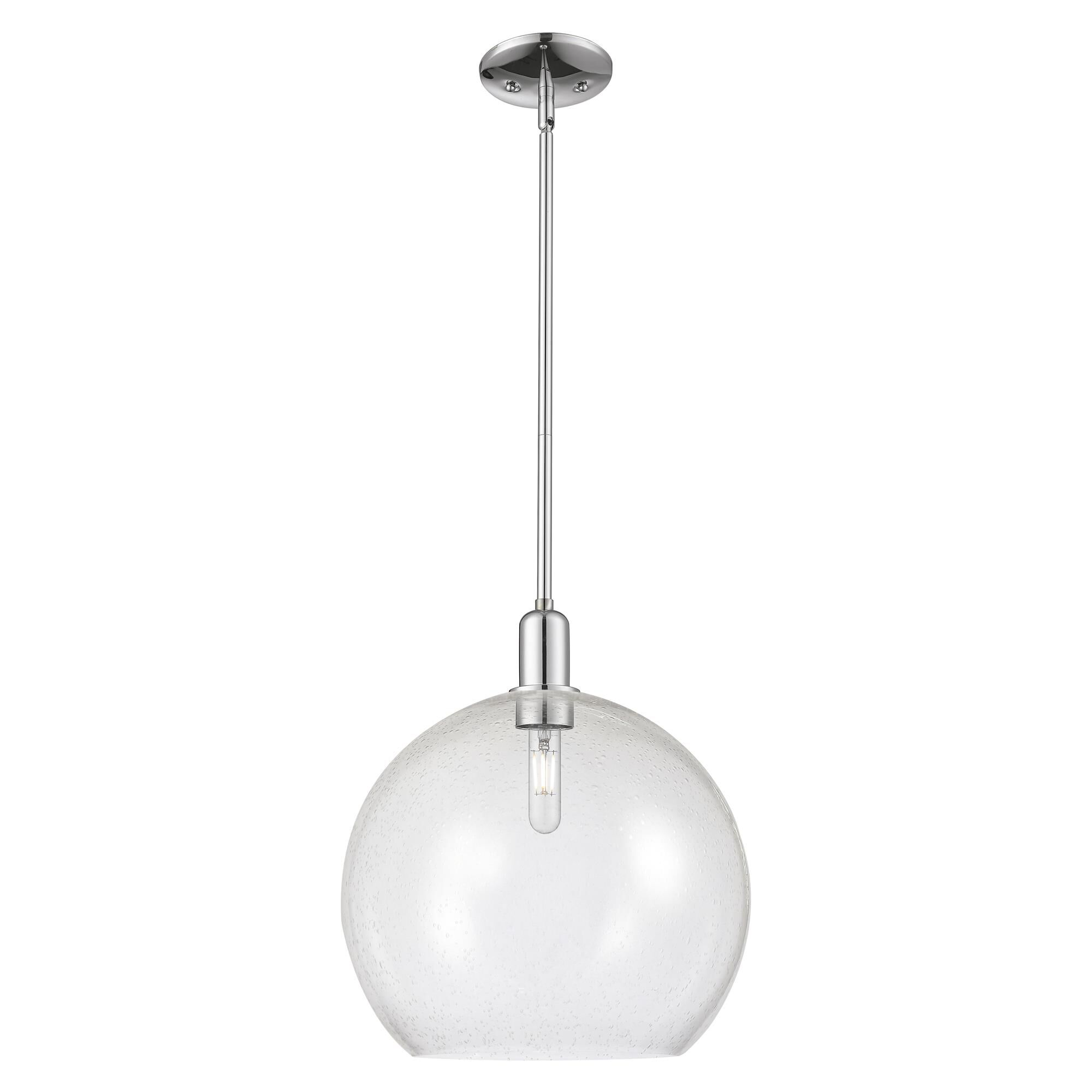 Shown in Polished Chrome finish and Seedy glass