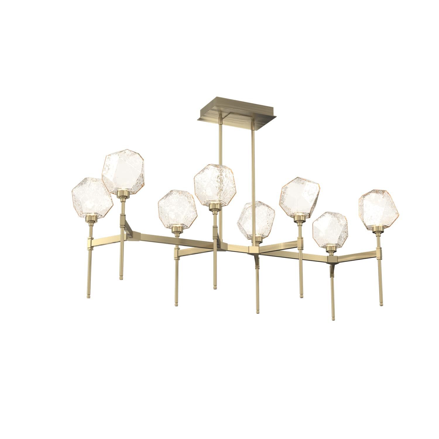 Shown in Novel Brass finish and Amber glass