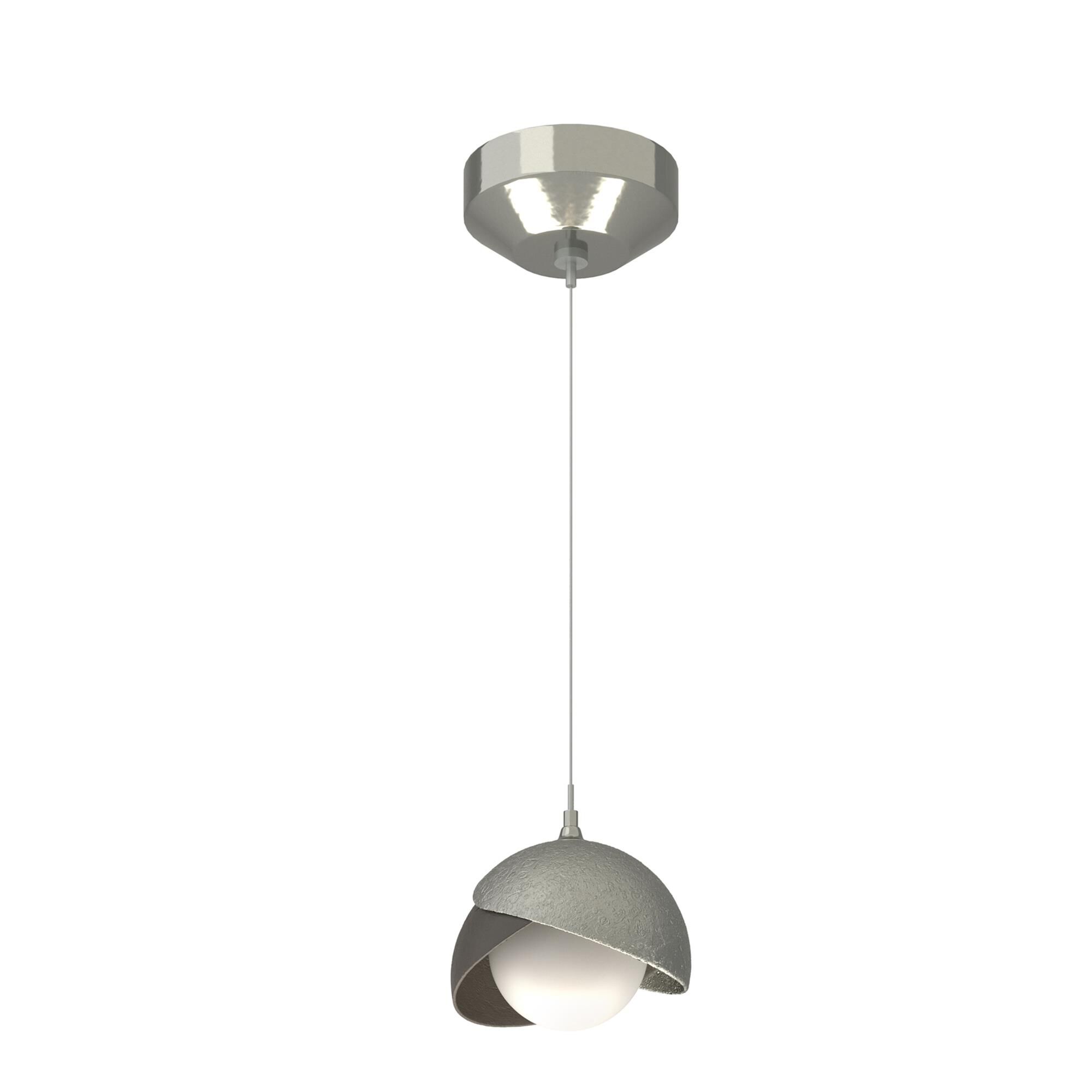 Shown in Sterling finish and Opal glass and Dark Smoke  accent