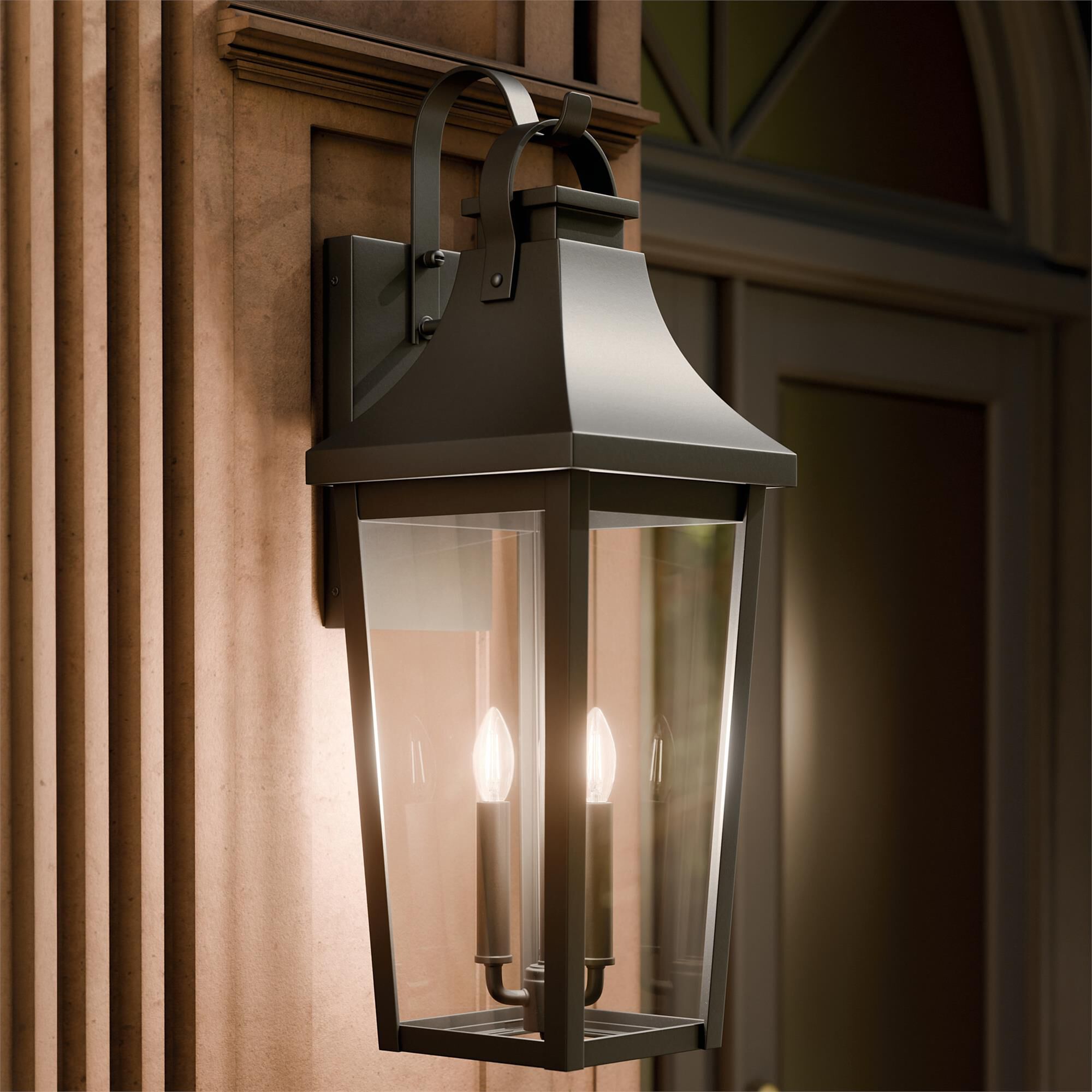 Shown in Textured Black finish and Clear glass