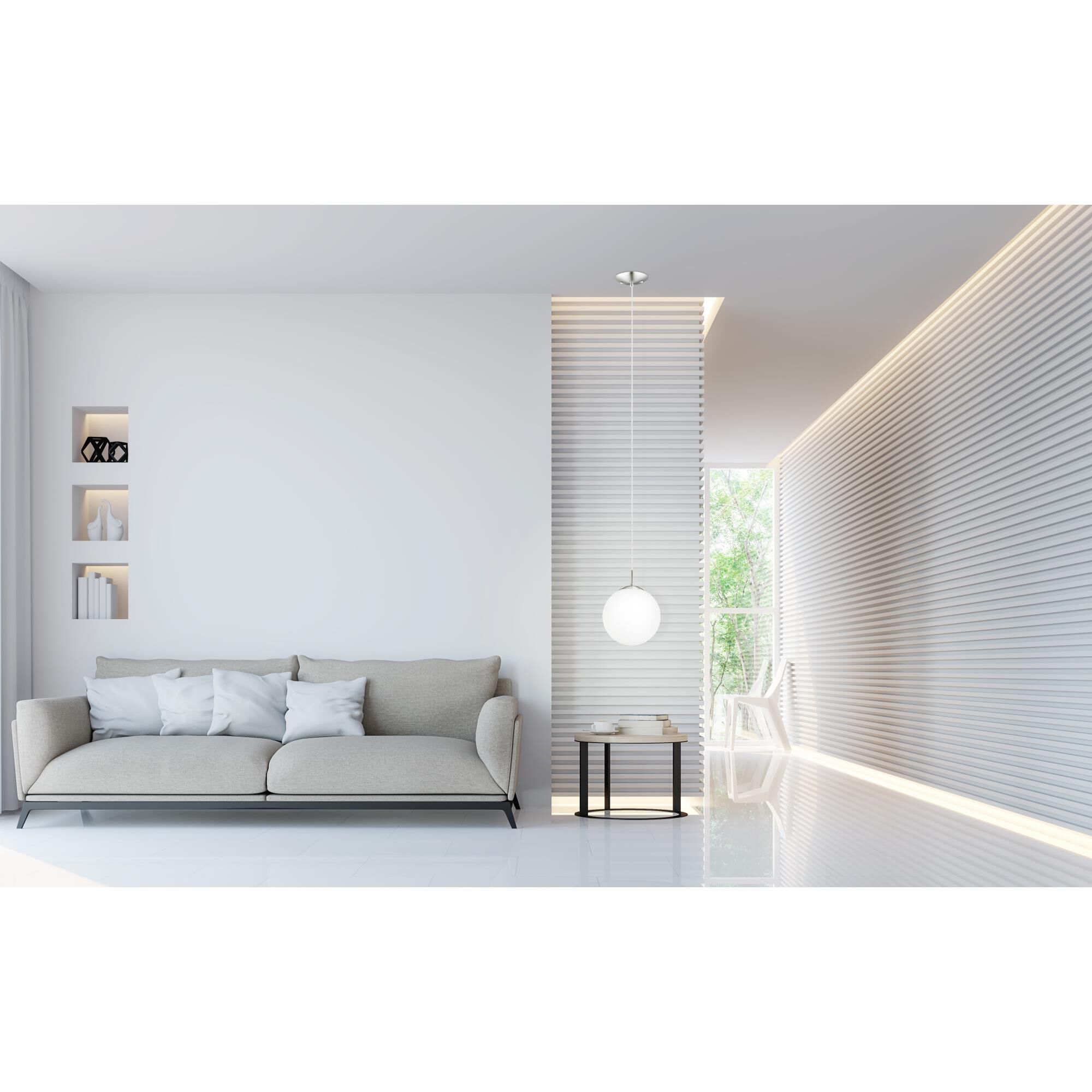 Shown in Matte Nickel finish and Opal glass