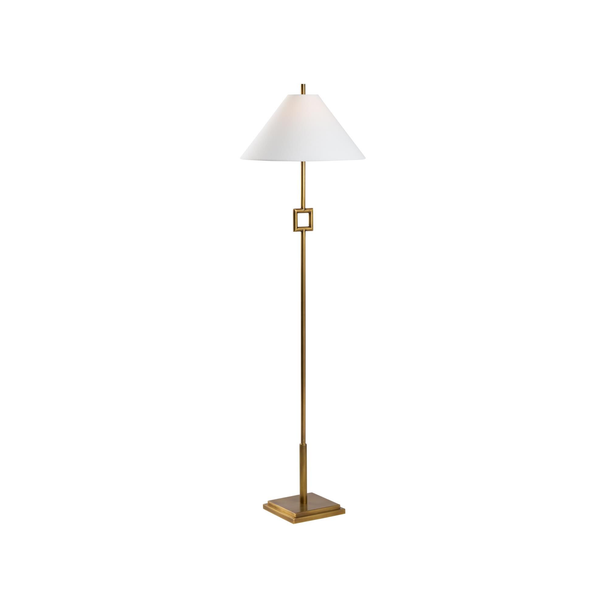 Shown in Gold finish and Linen shade