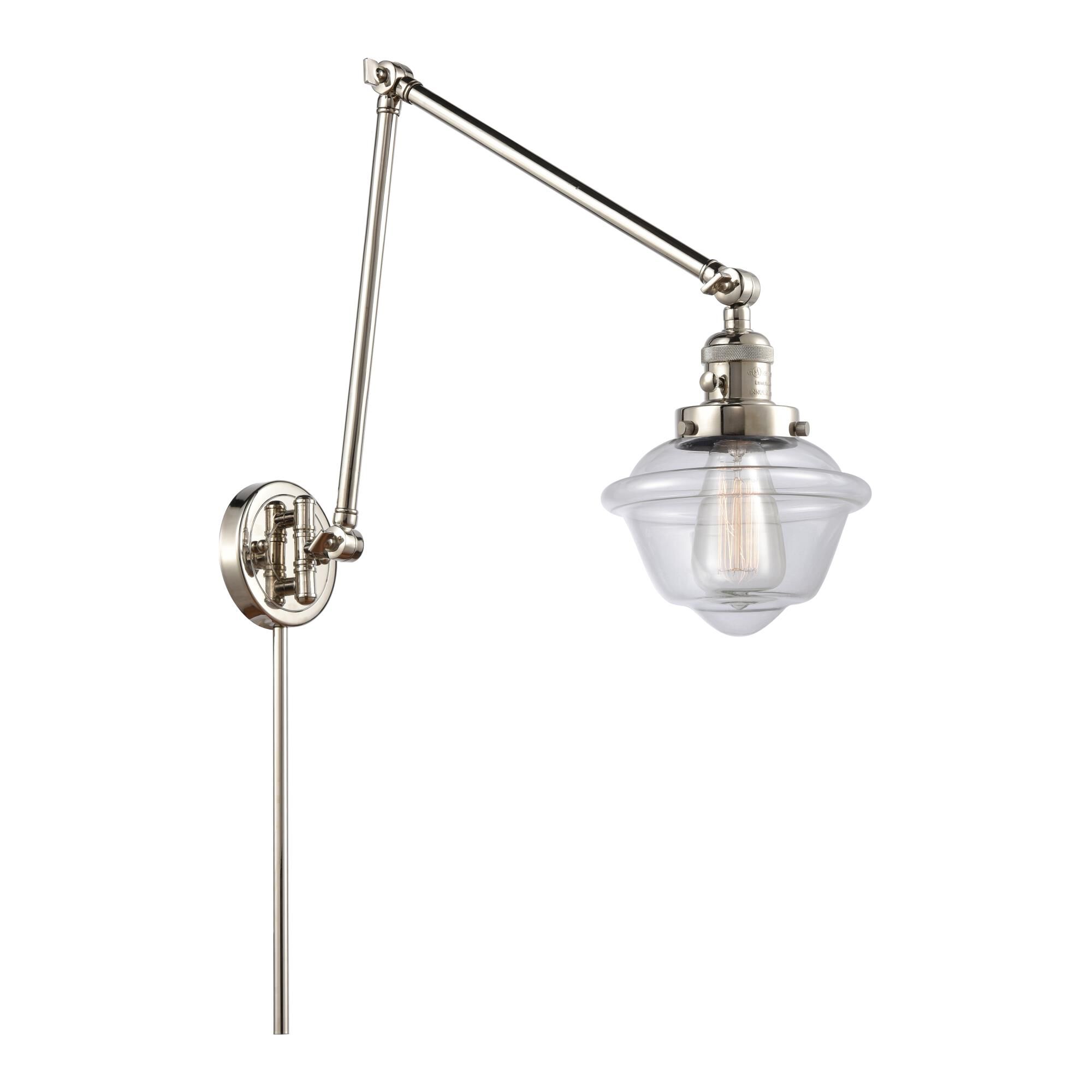 Shown in Polished Nickel finish and Clear Small Oxford glass