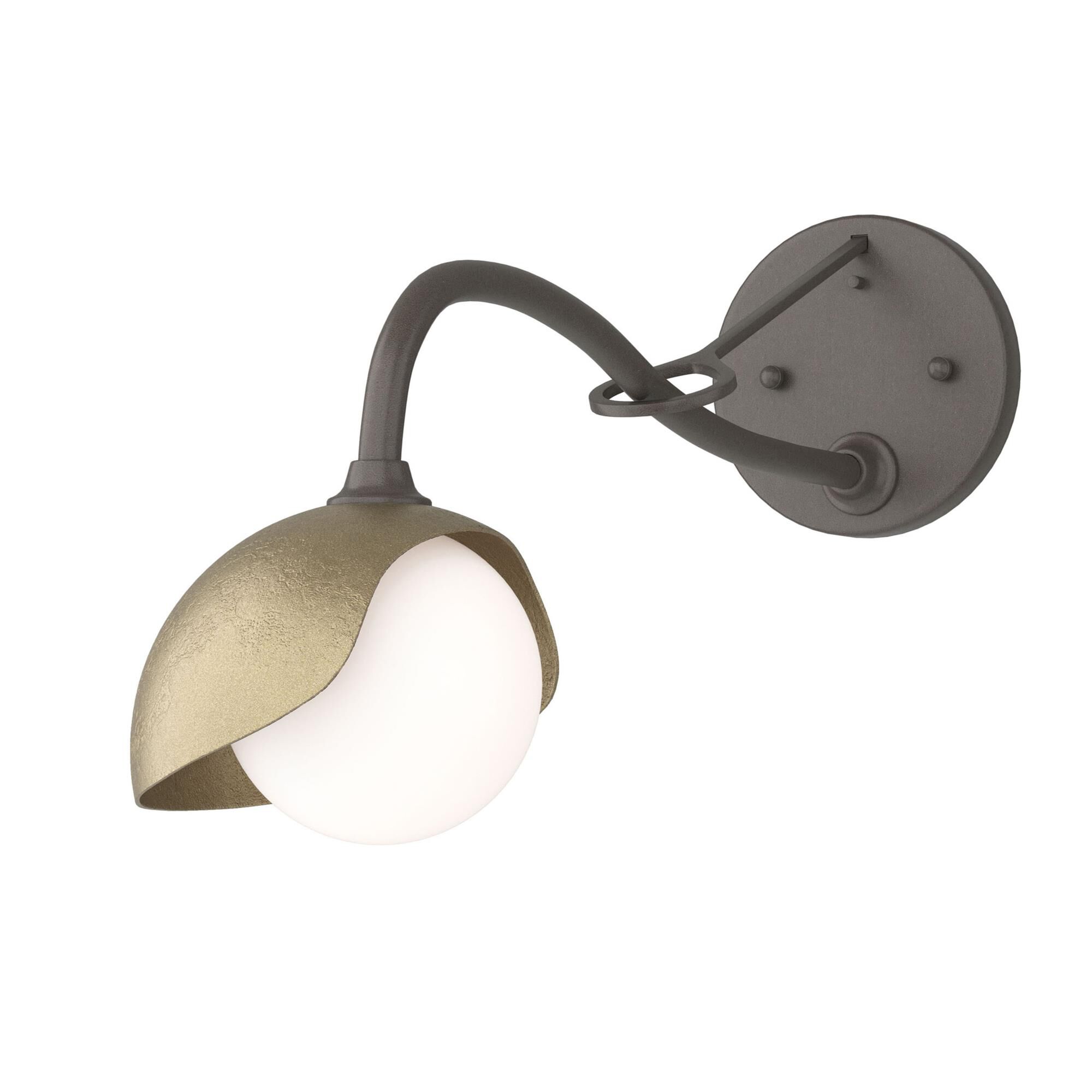 Shown in Dark Smoke finish and Opal glass and Soft Gold (84) accent