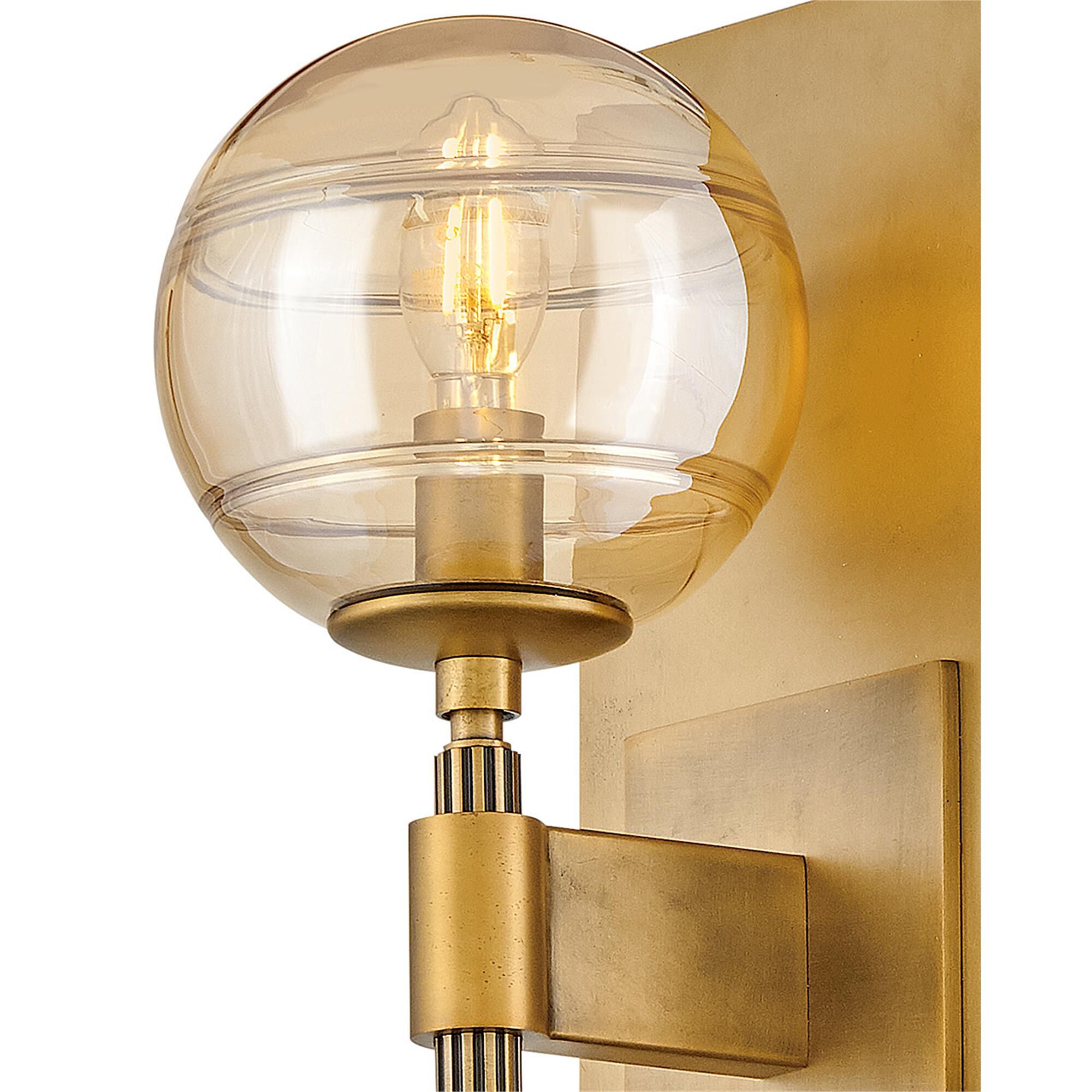 Shown in Heritage Brass finish and Multi-Colored Swirl glass