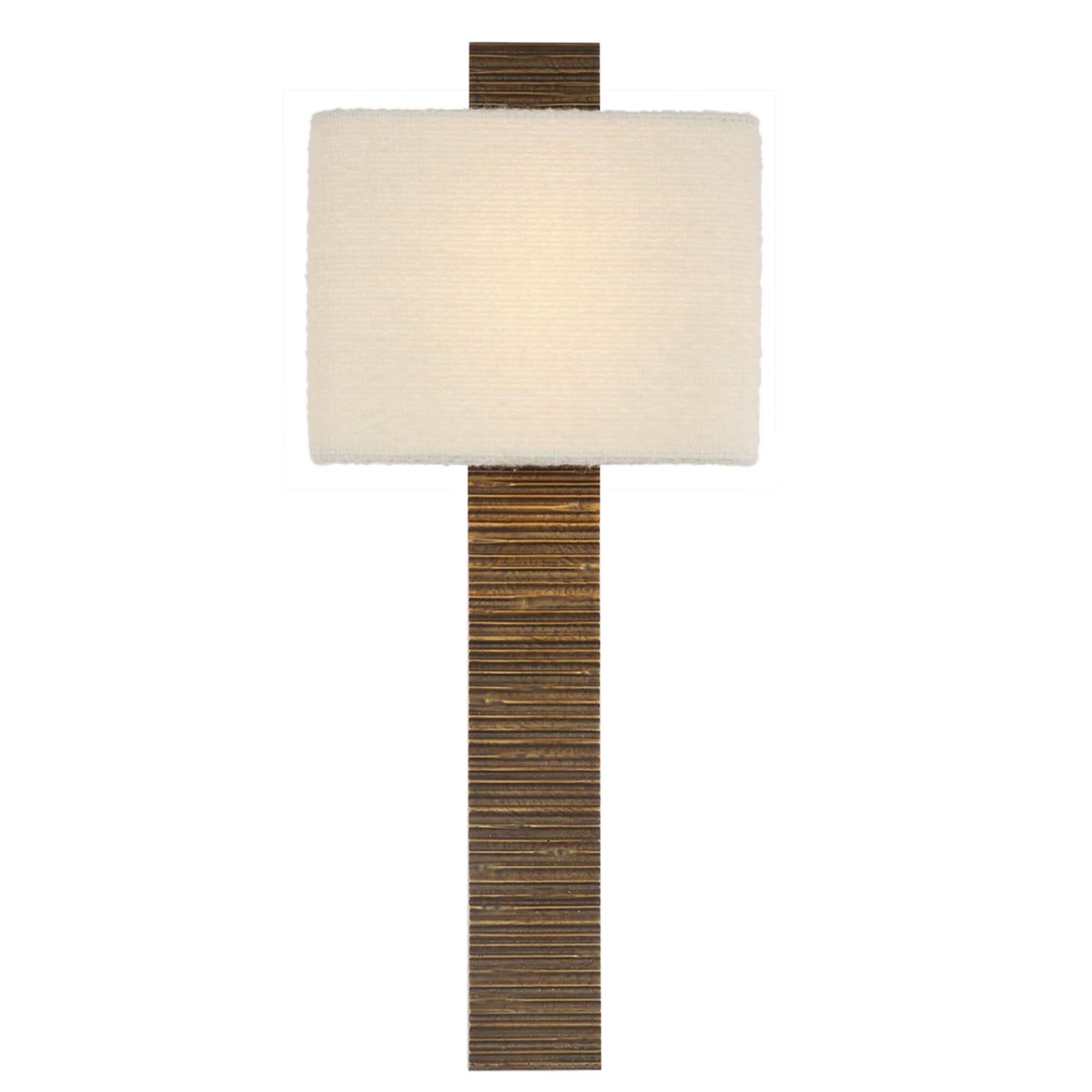 Shown in Ridged Tombac finish and Boucle Rectangle shade
