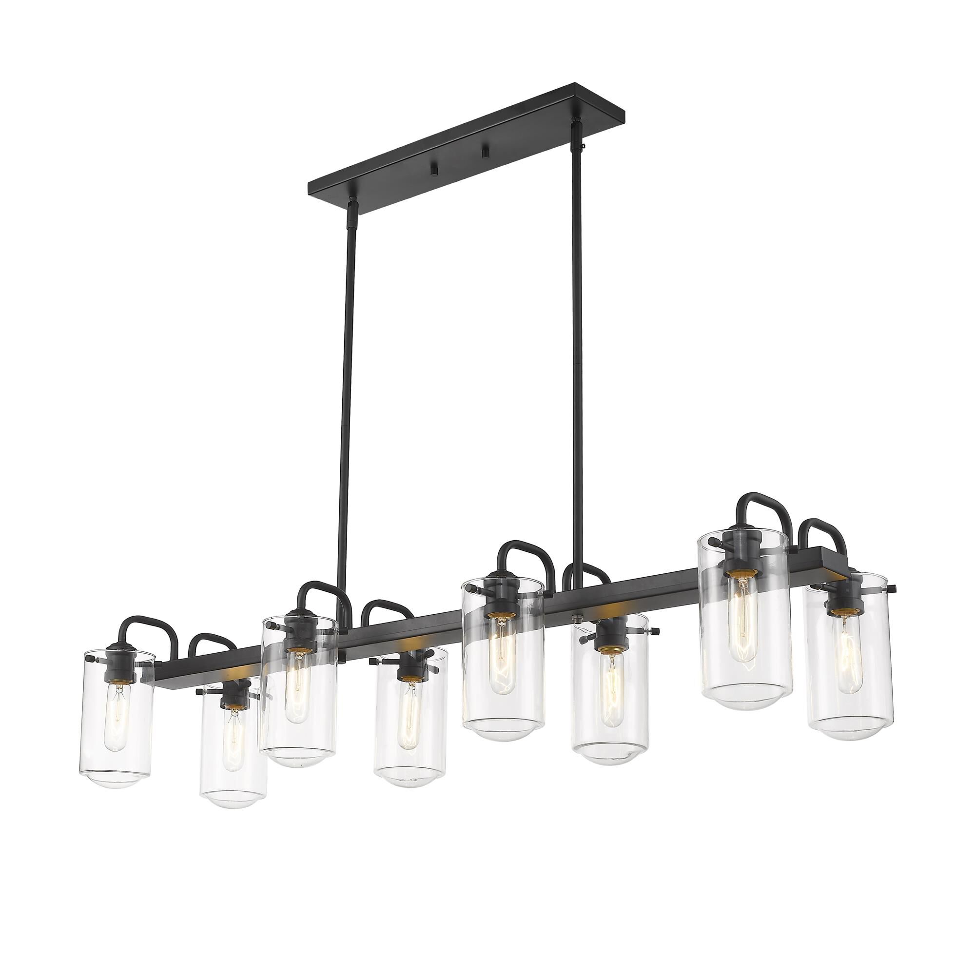 Shown in Matte Black finish and Glass shade