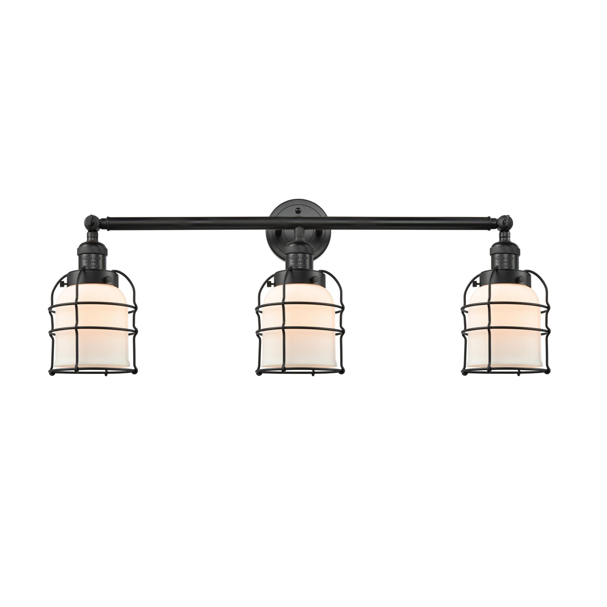 Bruno Marashlian Small Bell Cage 31 Inch 3 Light Bath Vanity Light by Innovations Lighting