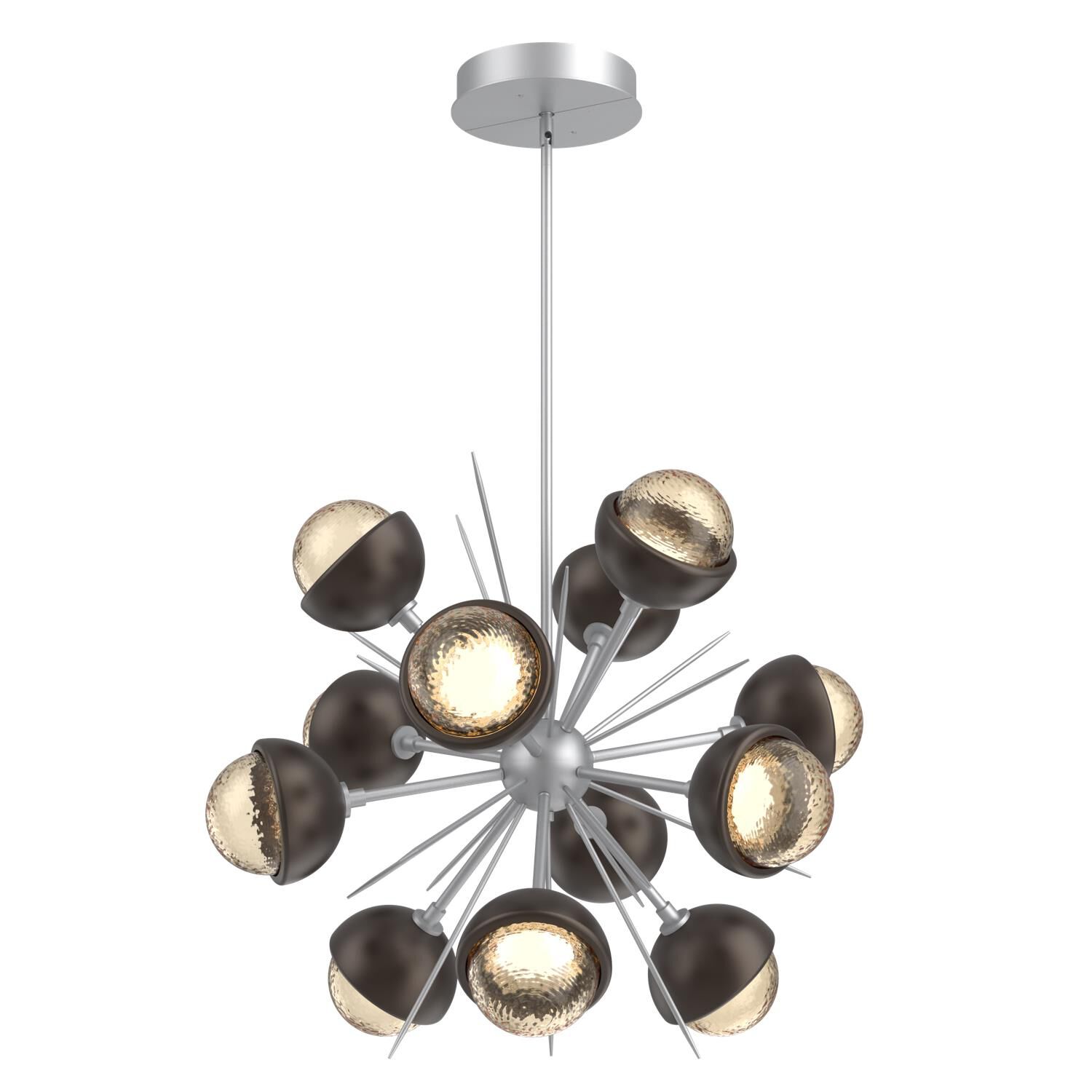 Shown in Classic Silver finish and Amber glass and Flat Bronze accent