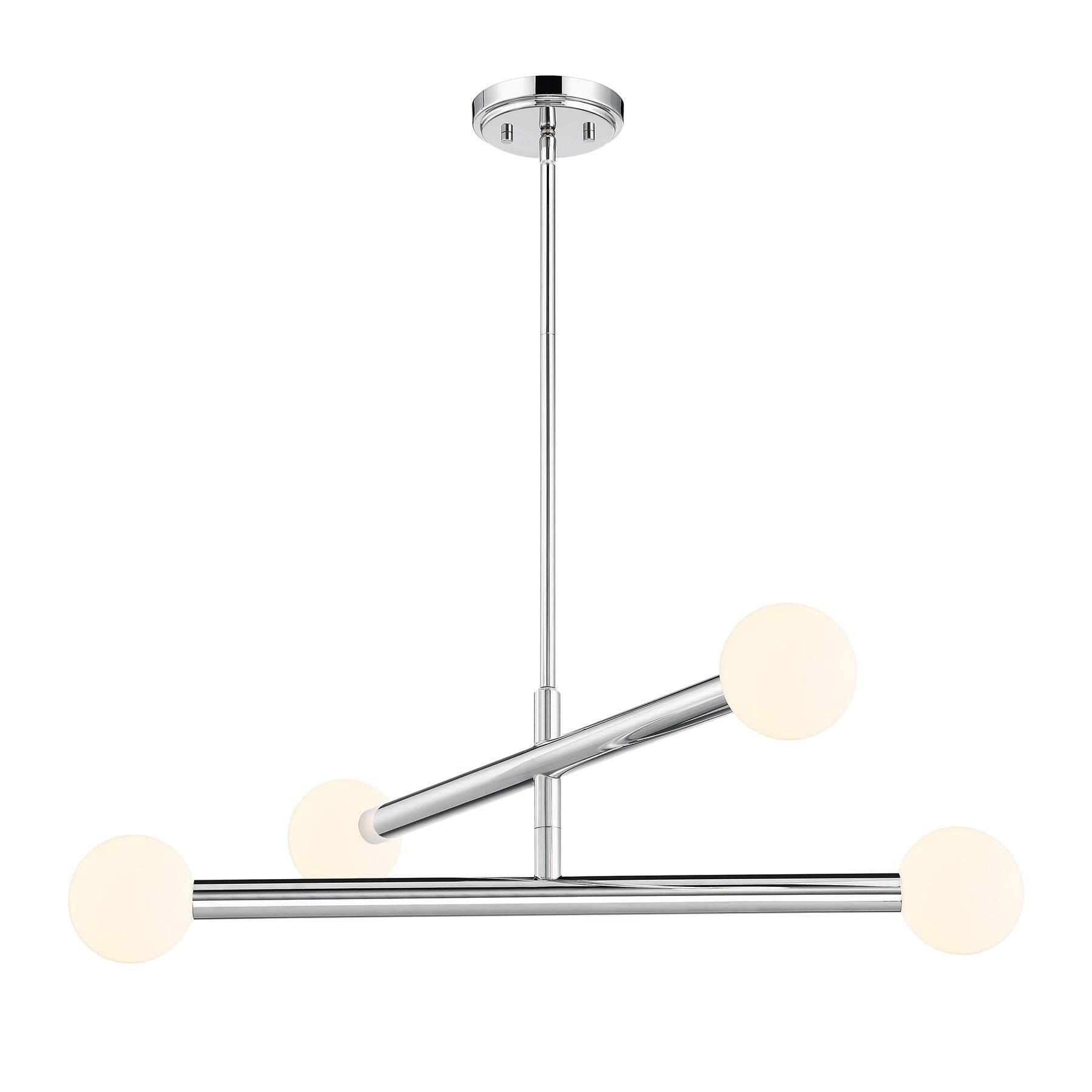 Shown in Chrome finish and White Opal glass