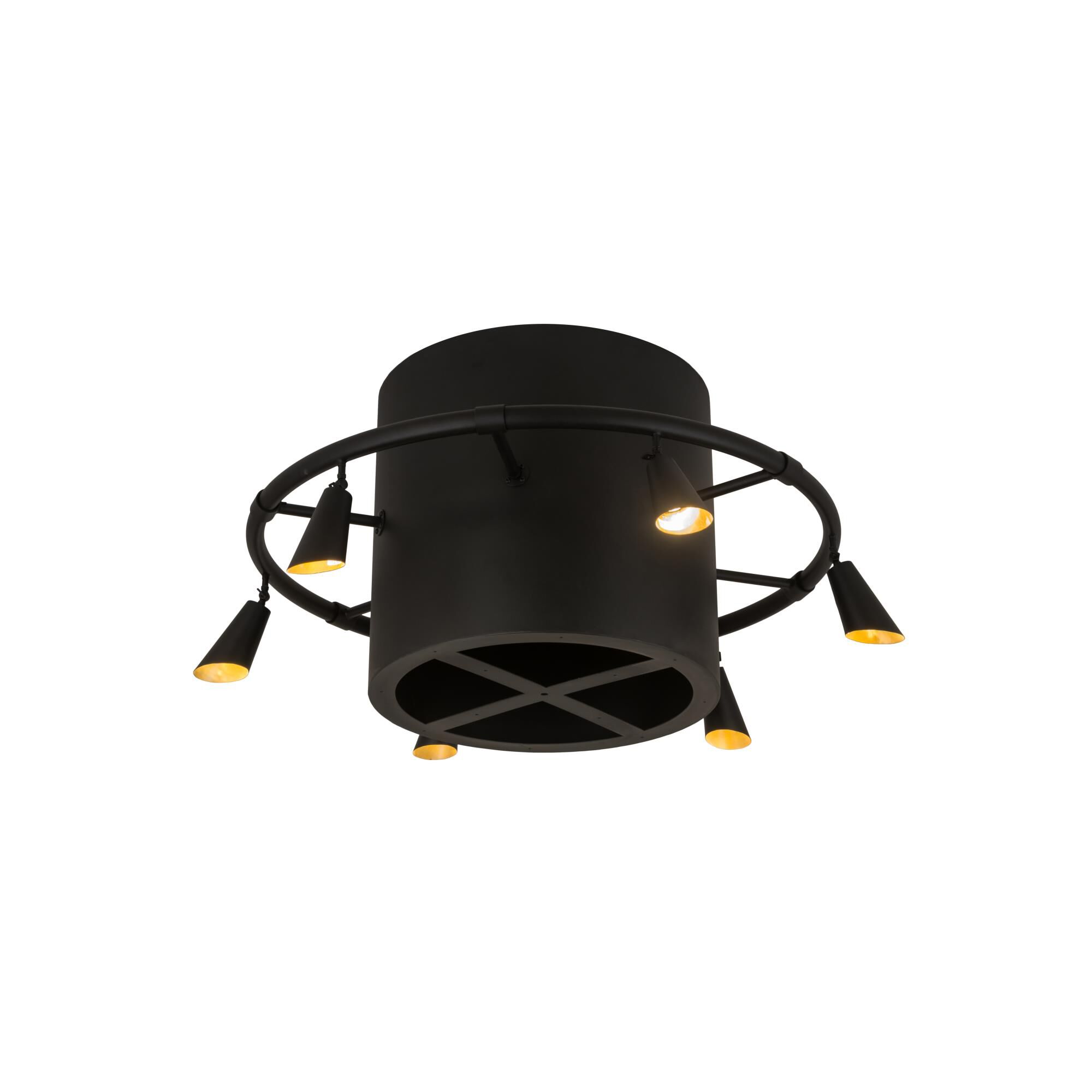 Column-Surround 59 Inch 6 Light Semi Flush Mount by Meyda Lighting