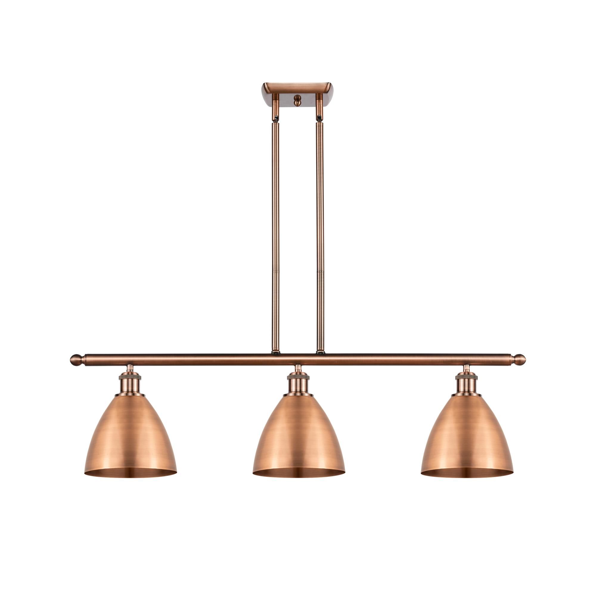 Shown in Antique Copper finish and Clear glass and Antique Copper Ballston Dome shade