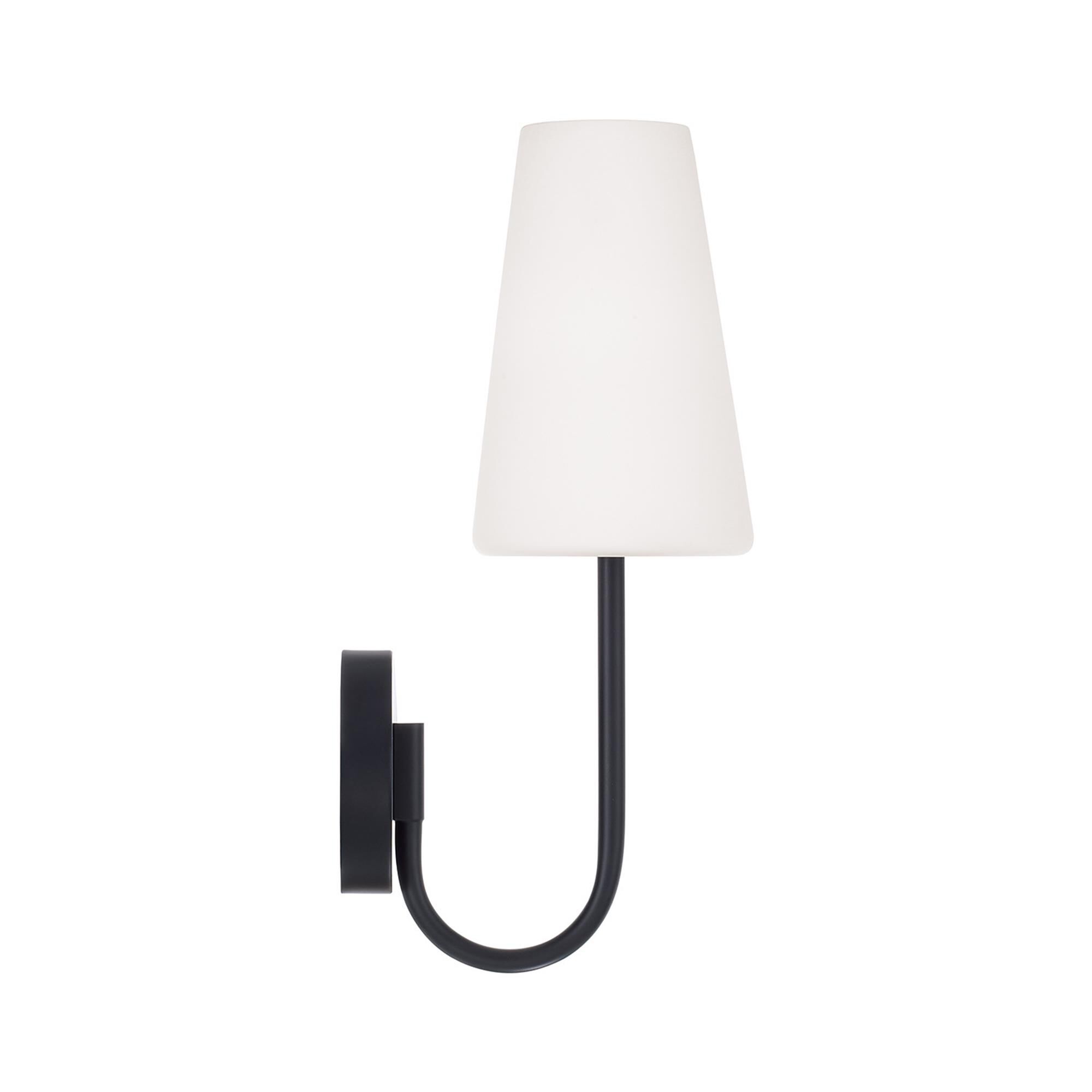 Shown in Matte Black finish and Soft White glass