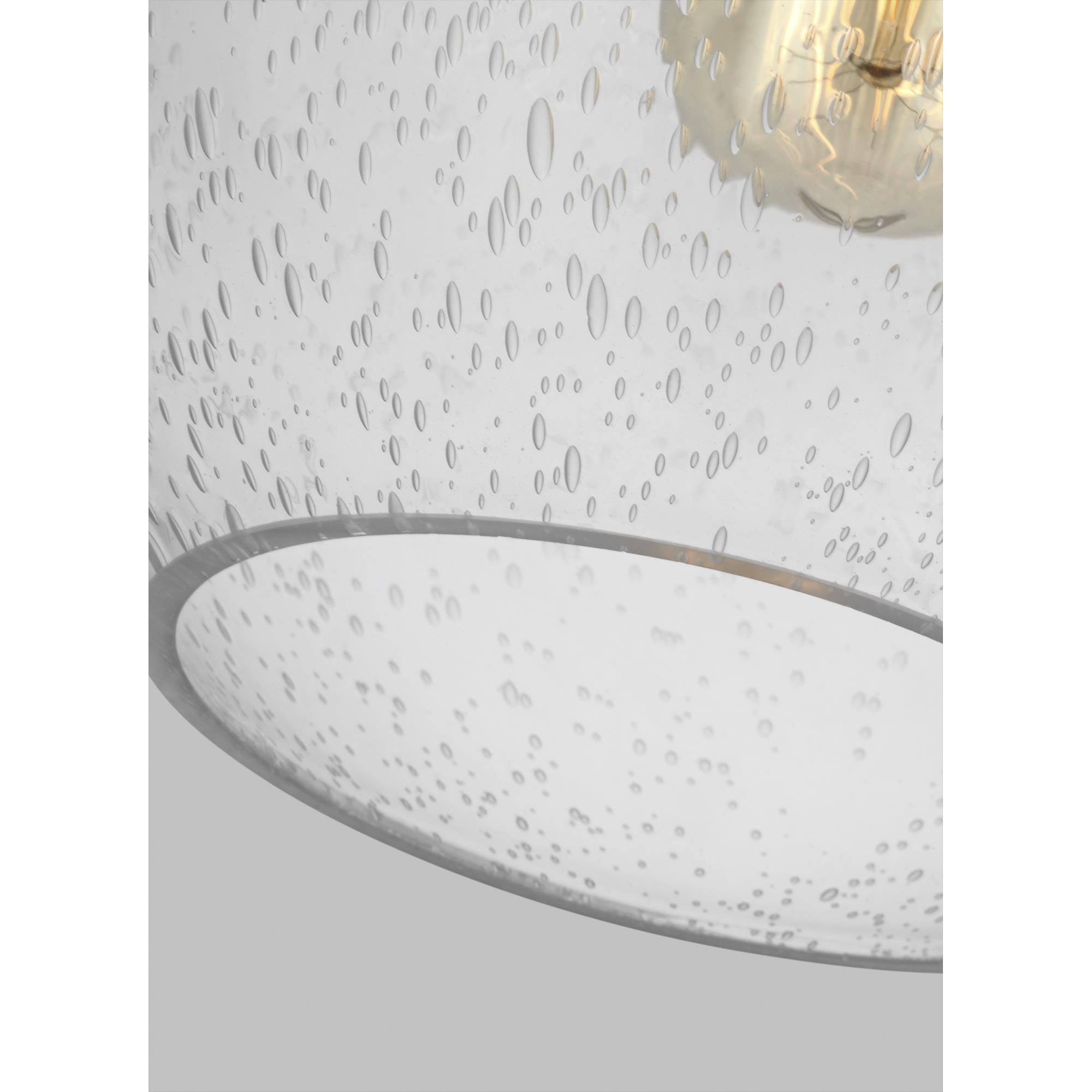 Shown in Satin Nickel finish and Clear Seeded glass