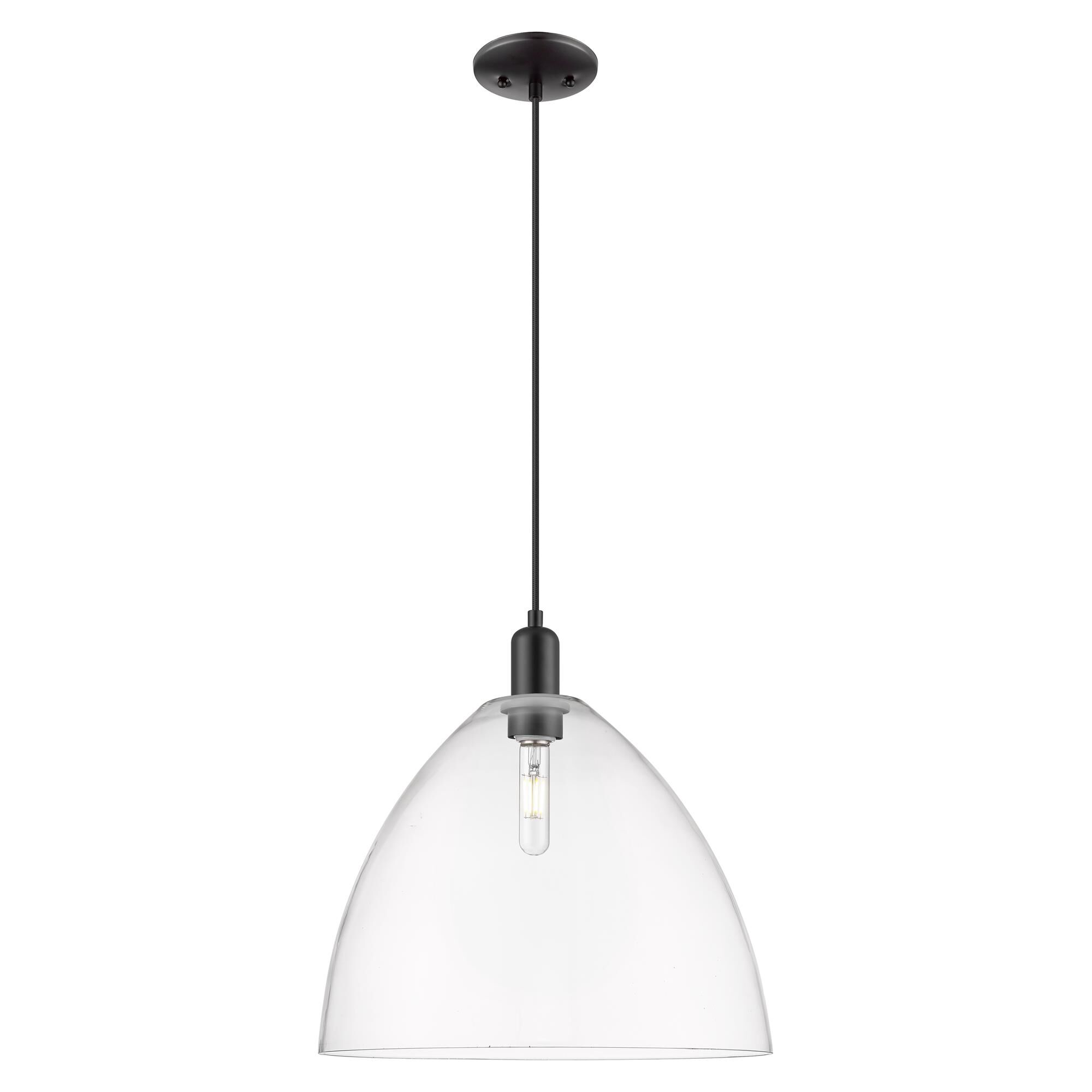 Shown in Matte Black finish and Clear glass