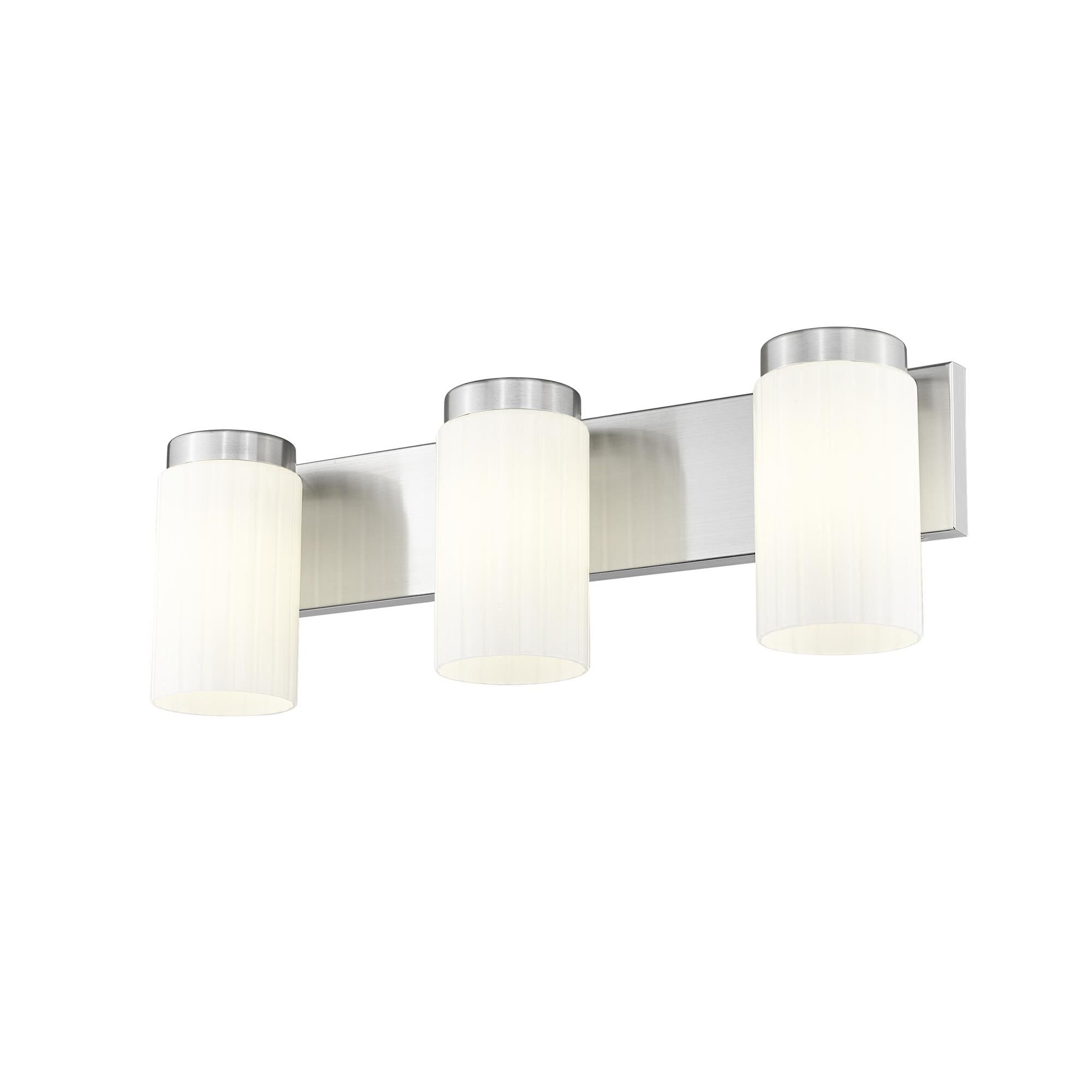 Shown in Brushed Nickel finish and Matte Opal glass and Matte Opal shade