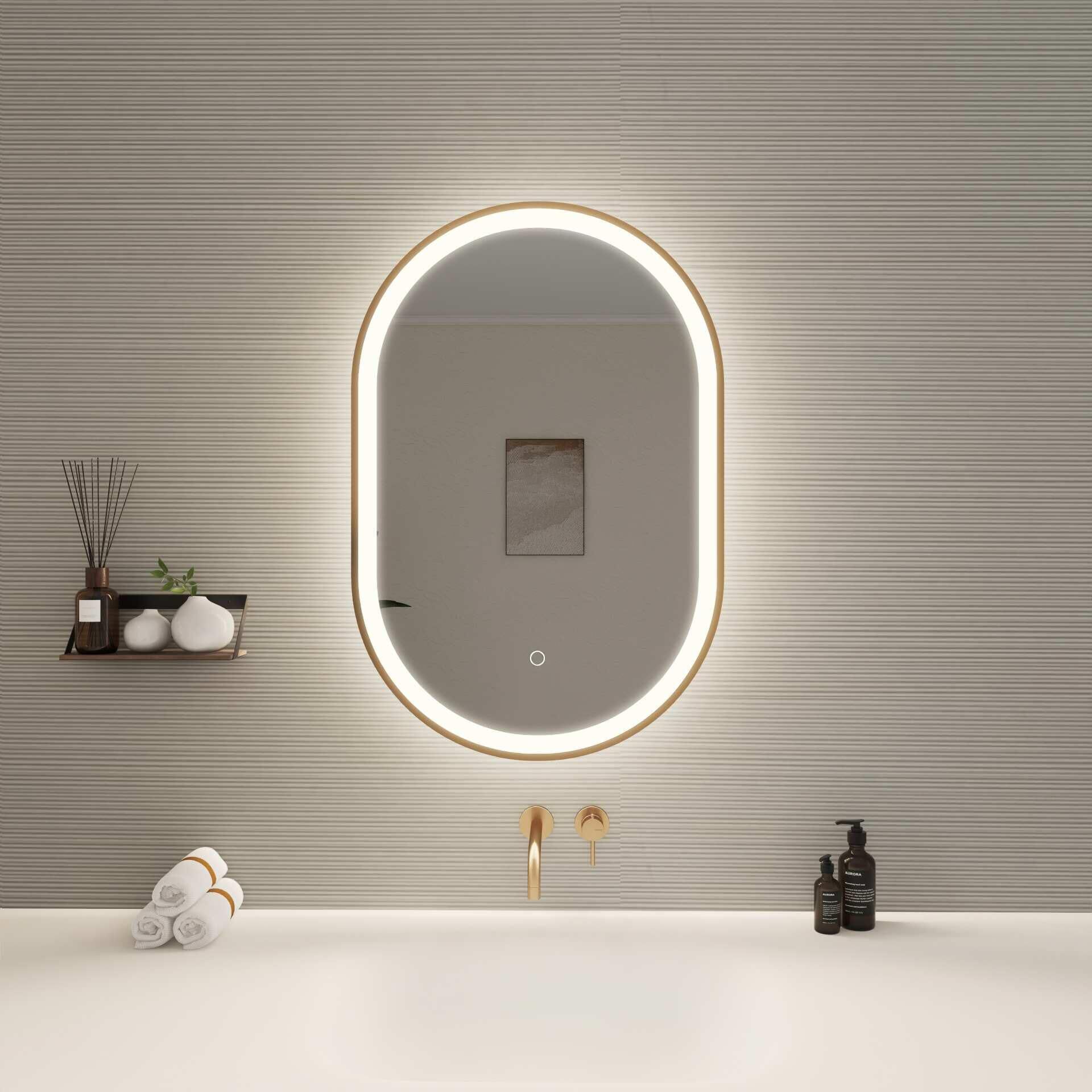 Harmoni 30 Inch Oval LED Lighted Mirror by Elegant Decor