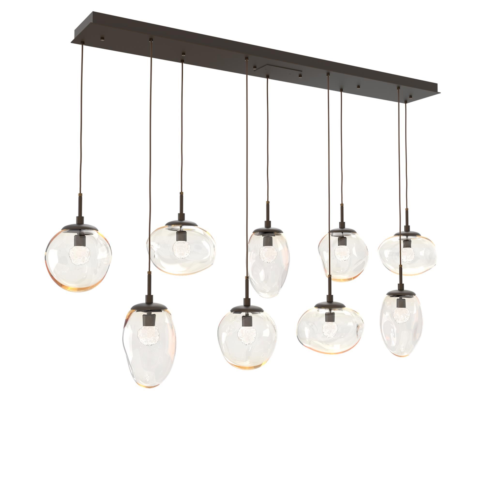 Shown in Flat Bronze finish and Floret Inner Amber Outer glass