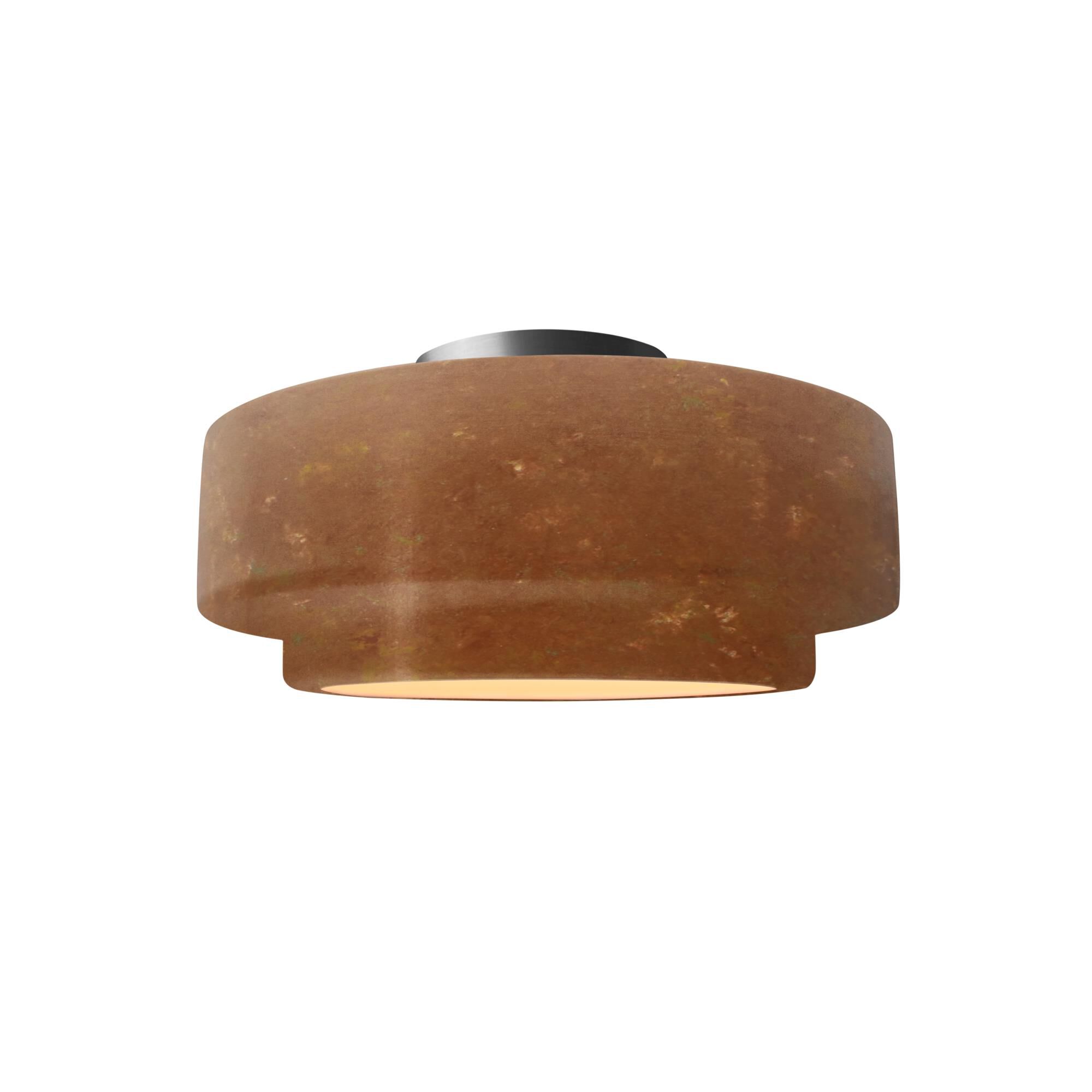 Shown in Brushed Nickel finish and Rust Patina shade