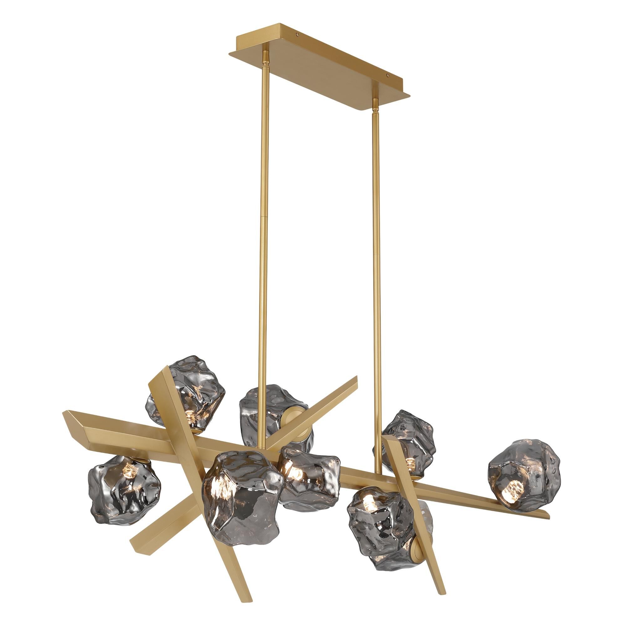 Shown in Gold finish and Charcoal  glass