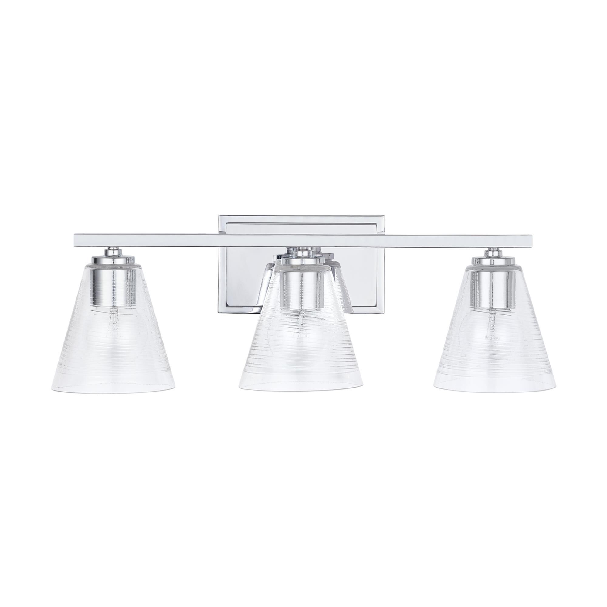 Shown in Chrome finish and Clear Embossed Spiral glass