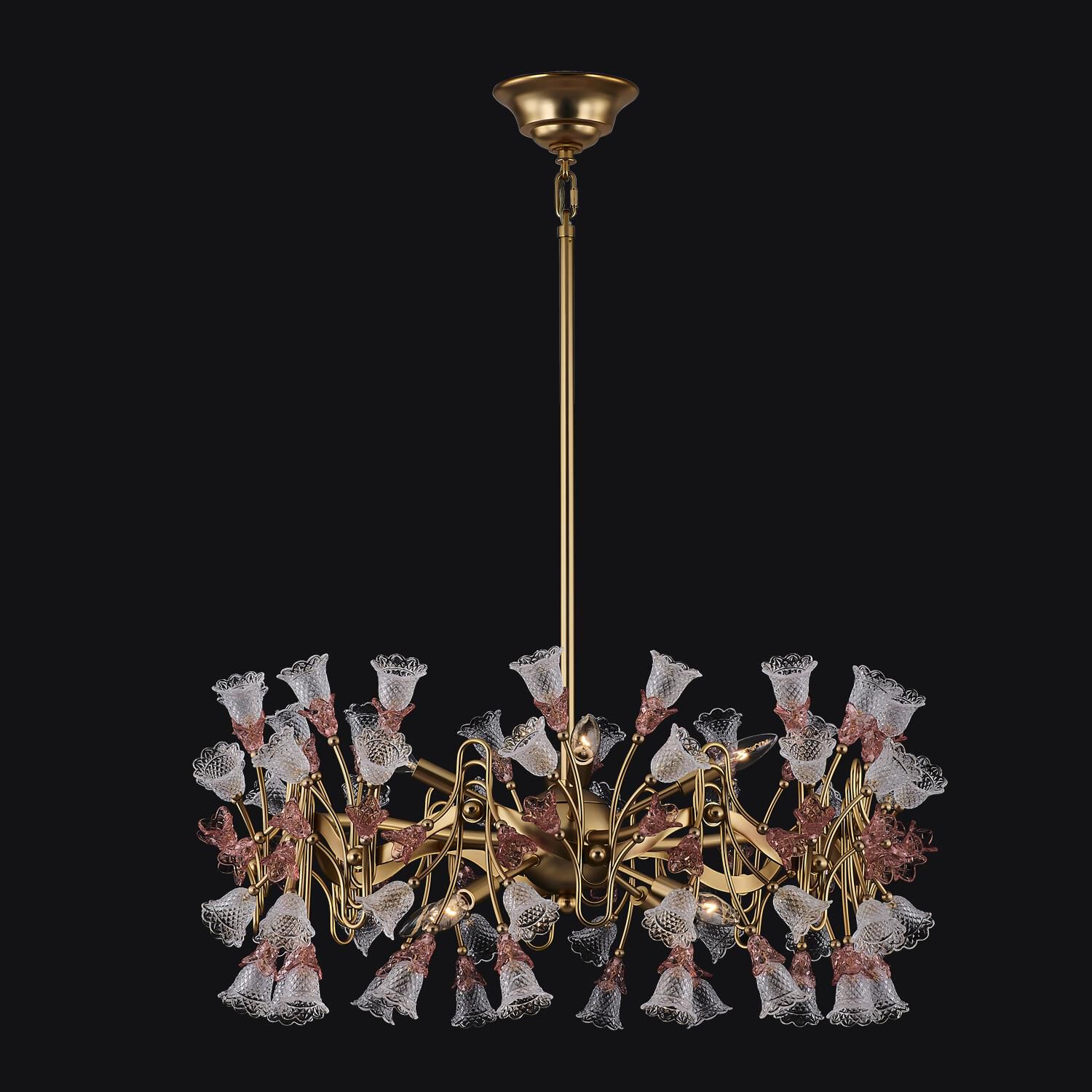 Shown in Antique Brass finish and Vintage Rose crystal