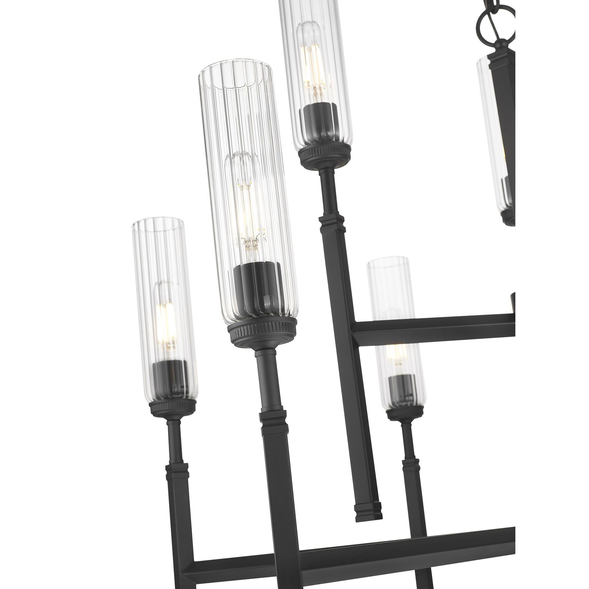 Shown in Matte Black finish and Clear glass