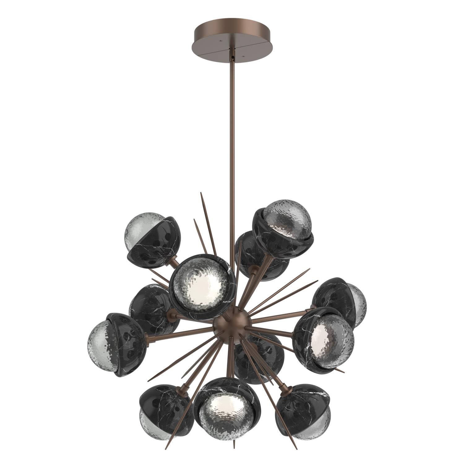 Shown in Burnished Bronze finish and Smoke glass and Black Marble accent