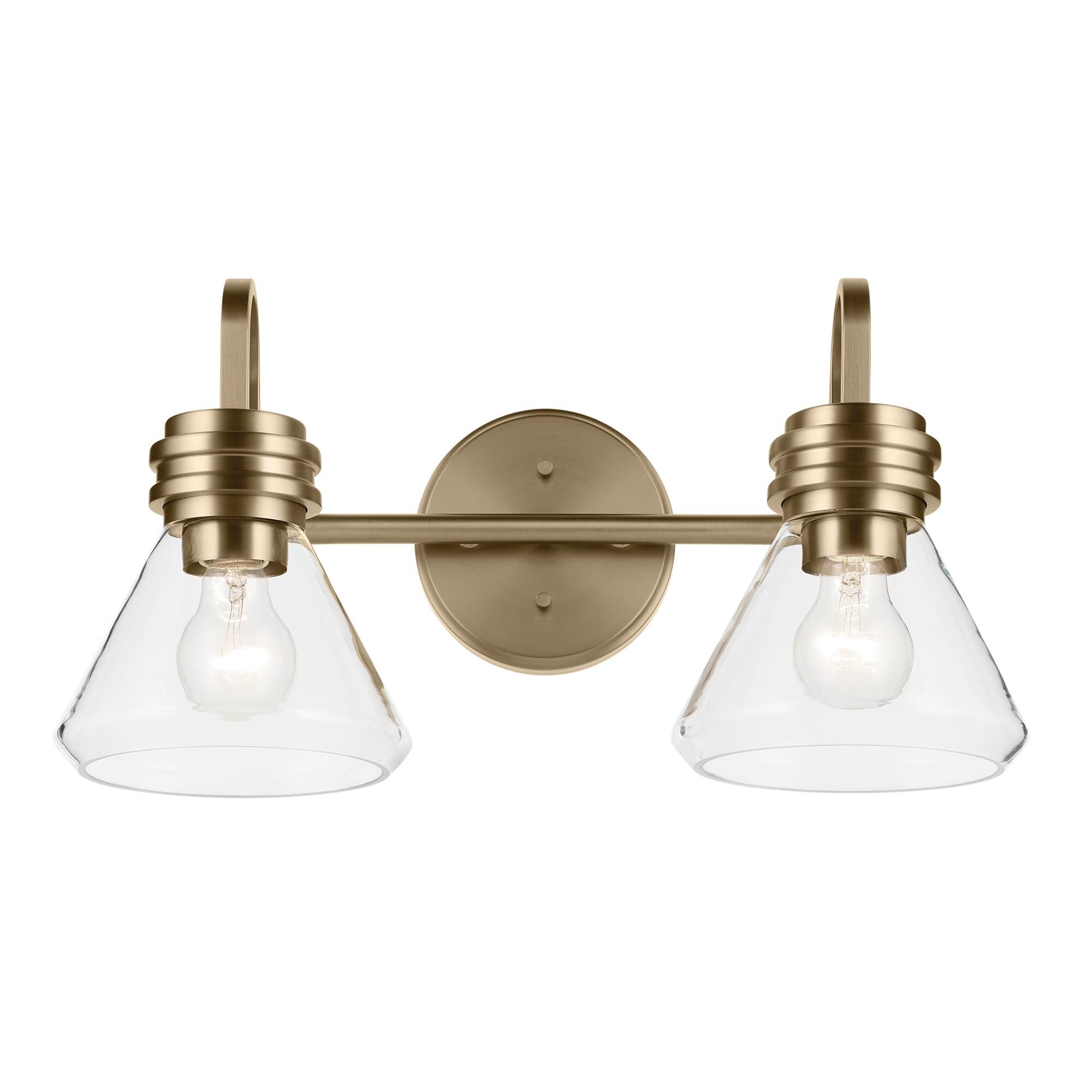 Shown in Champagne Bronze finish and Clear glass