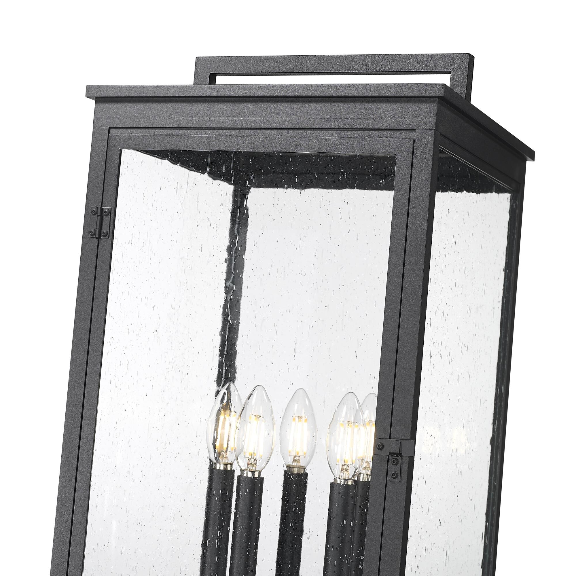 Shown in Sand Black finish and Clear Seedy glass and Clear Seedy shade