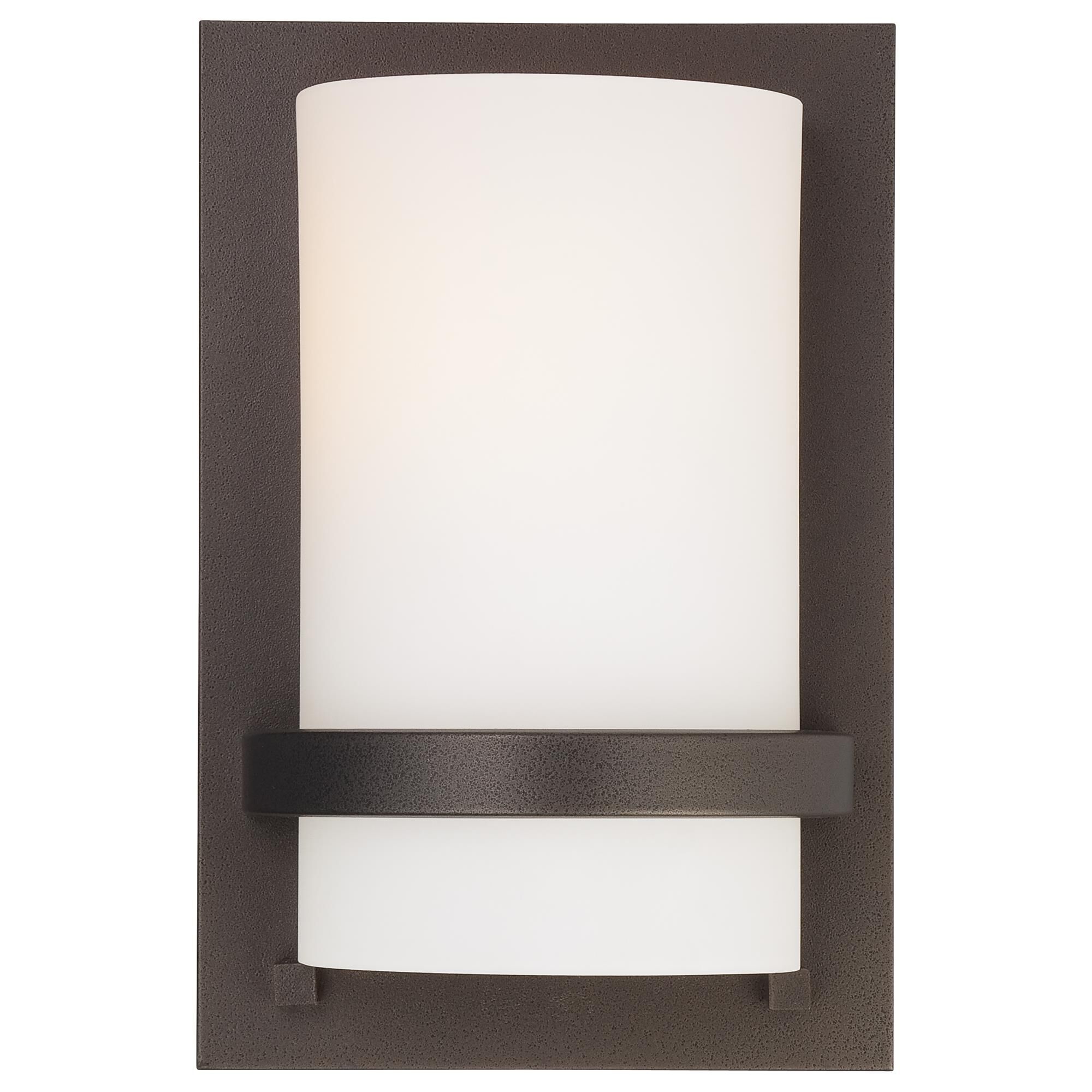 Shown in Smoked Iron finish and Etched White glass
