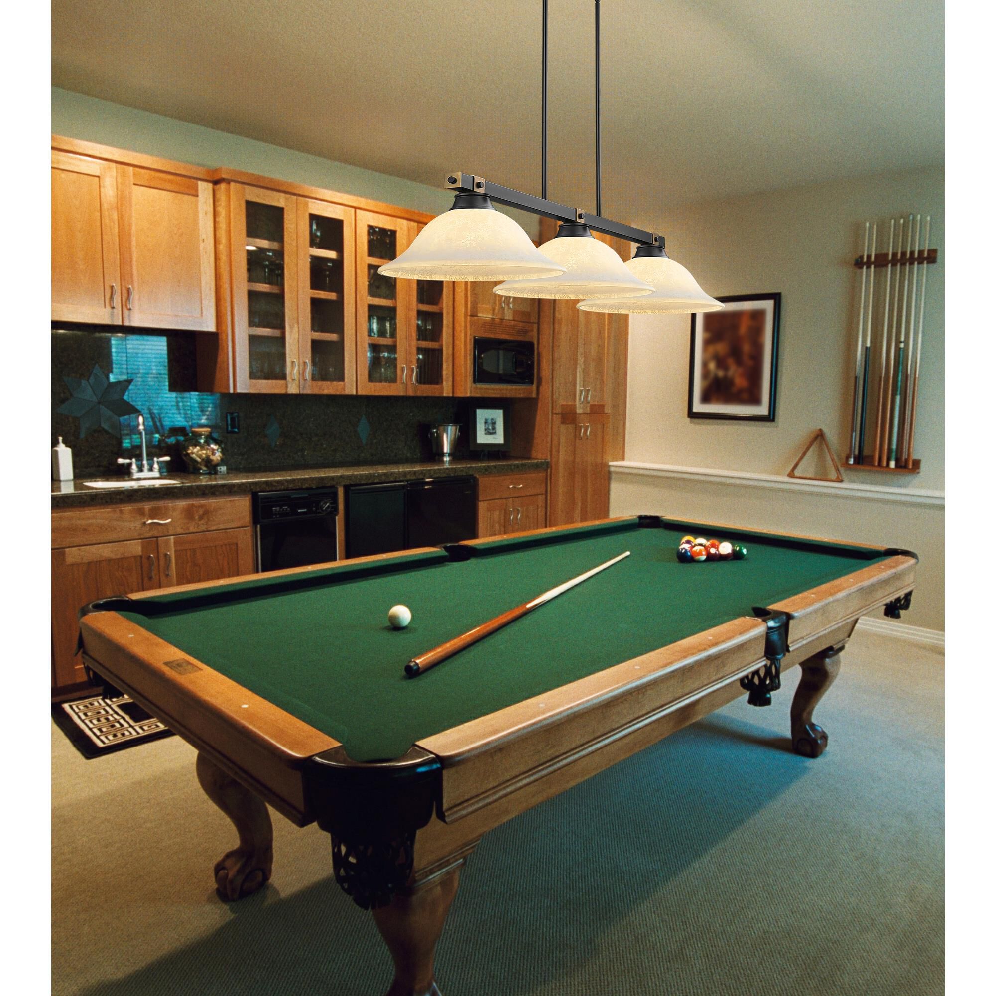 Shown in Matte Black + Rubbed Brass finish and White Mottle glass and White Mottle shade