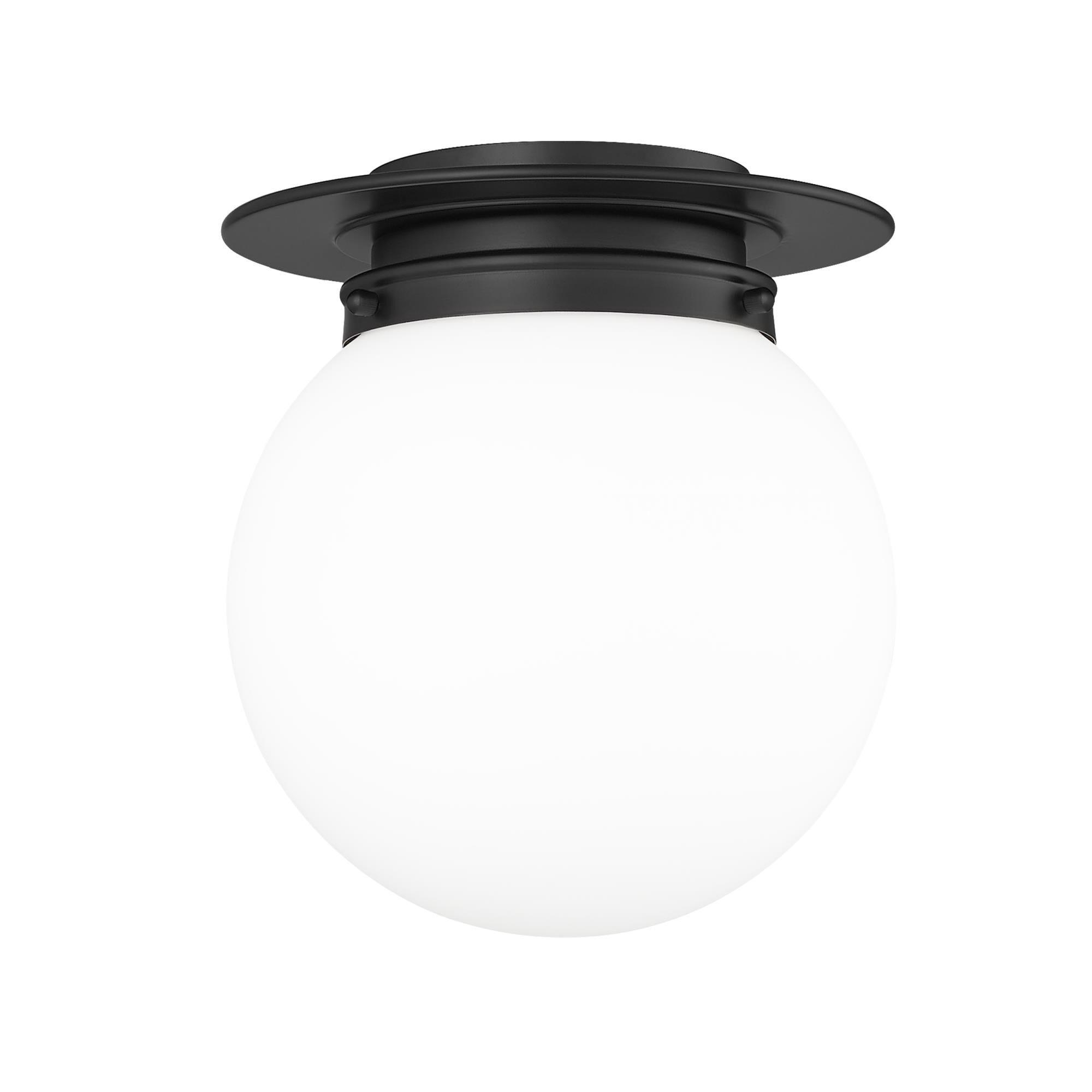 Shown in Matte Black finish and White Opal glass