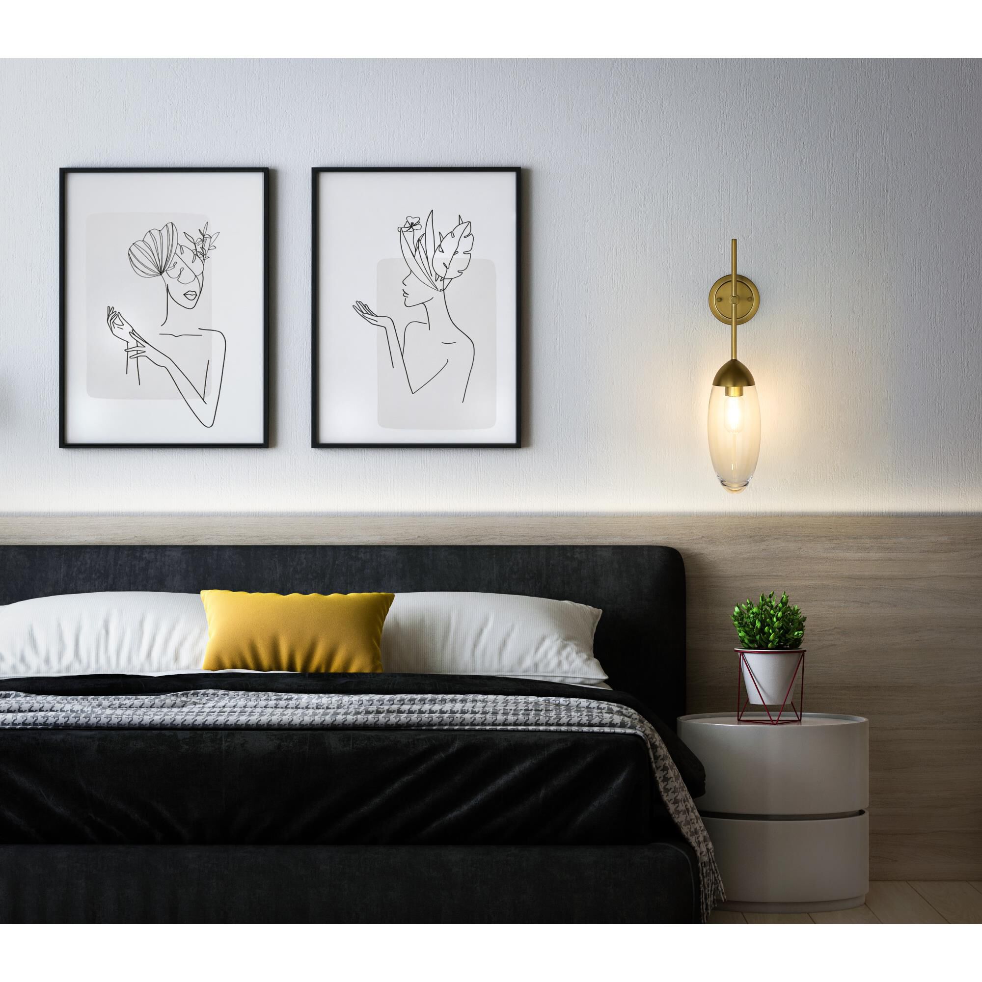 Shown in Rubbed Brass finish and Clear glass