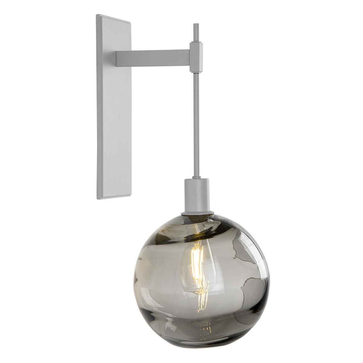 Shown in Metallic Beige Silver finish and Optic Blown Smoke glass