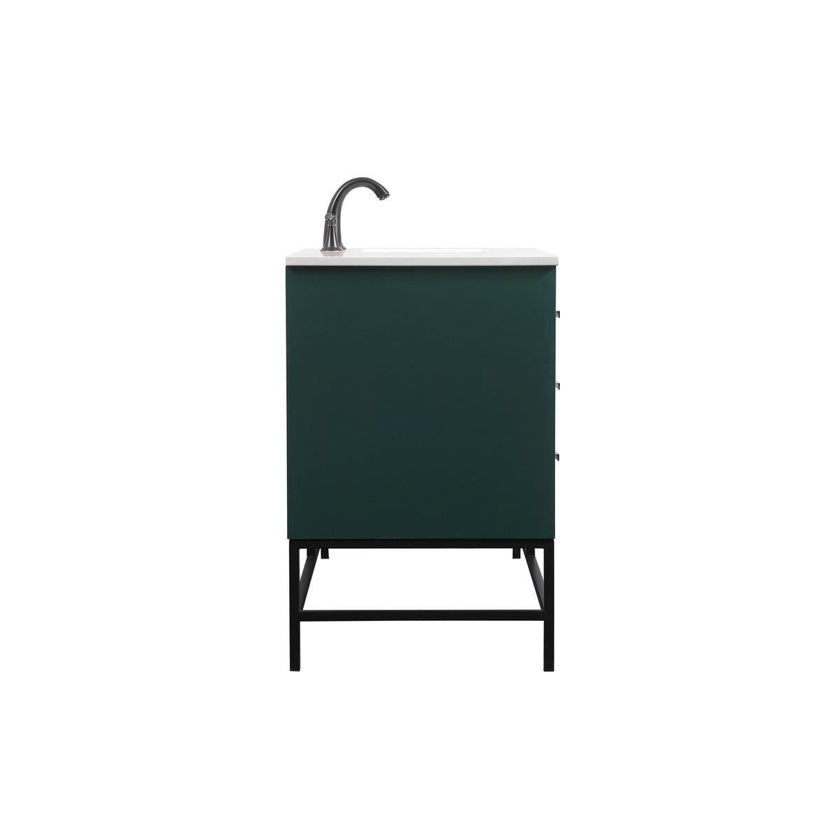 Shown in Green finish and Without Backsplash accent