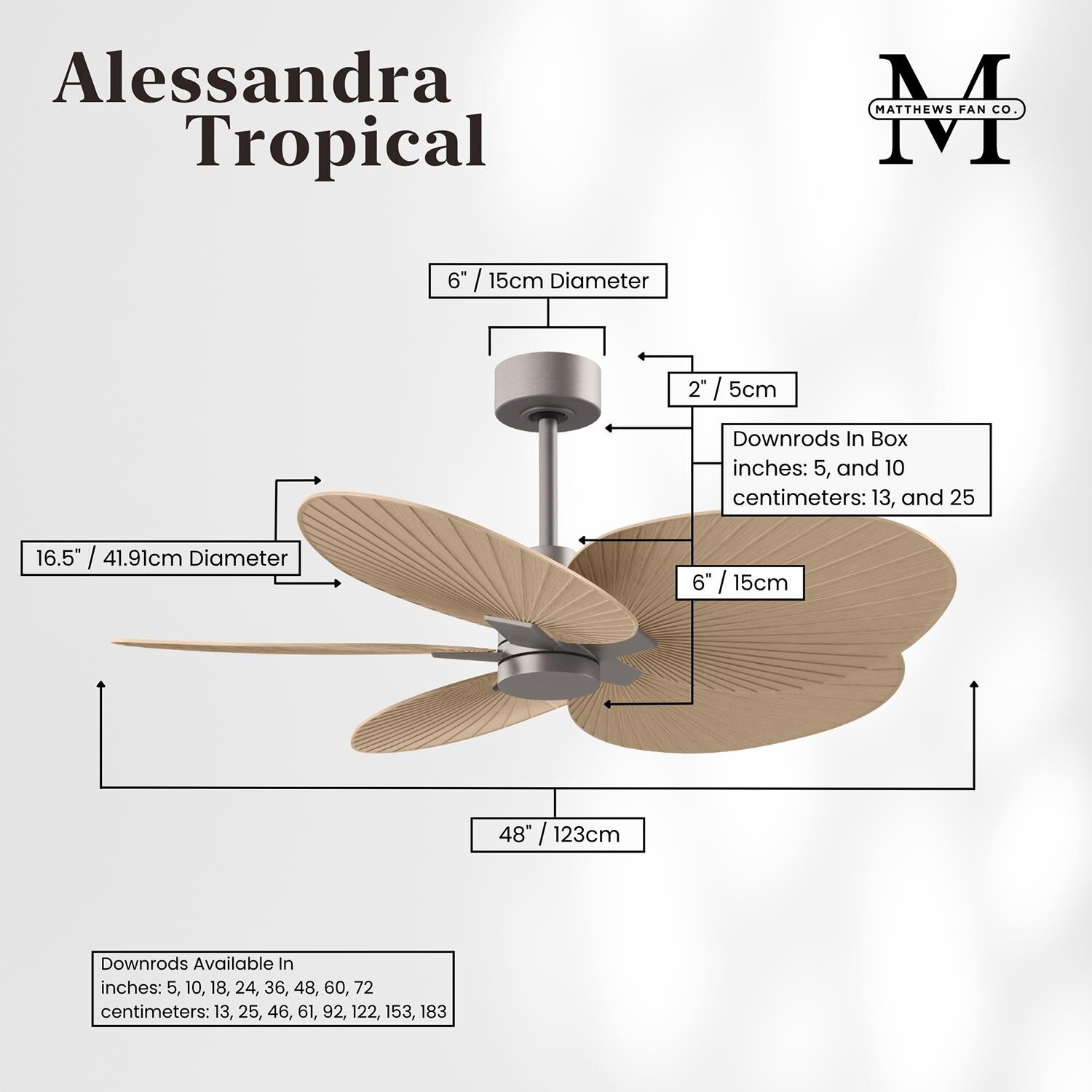 Alessandra Tropical 48 Inch Ceiling Fan by Matthews Fan Company