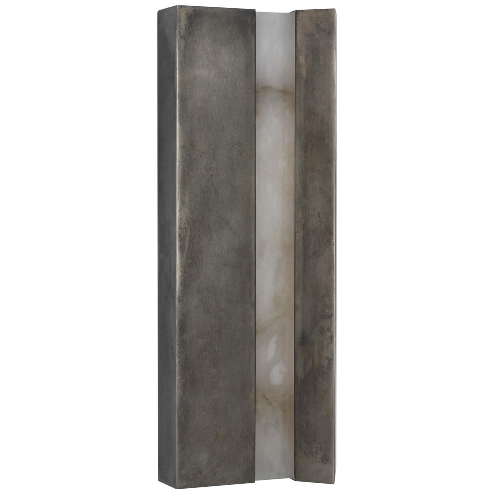 Shown in Mottled Pewter finish and Alabaster shade