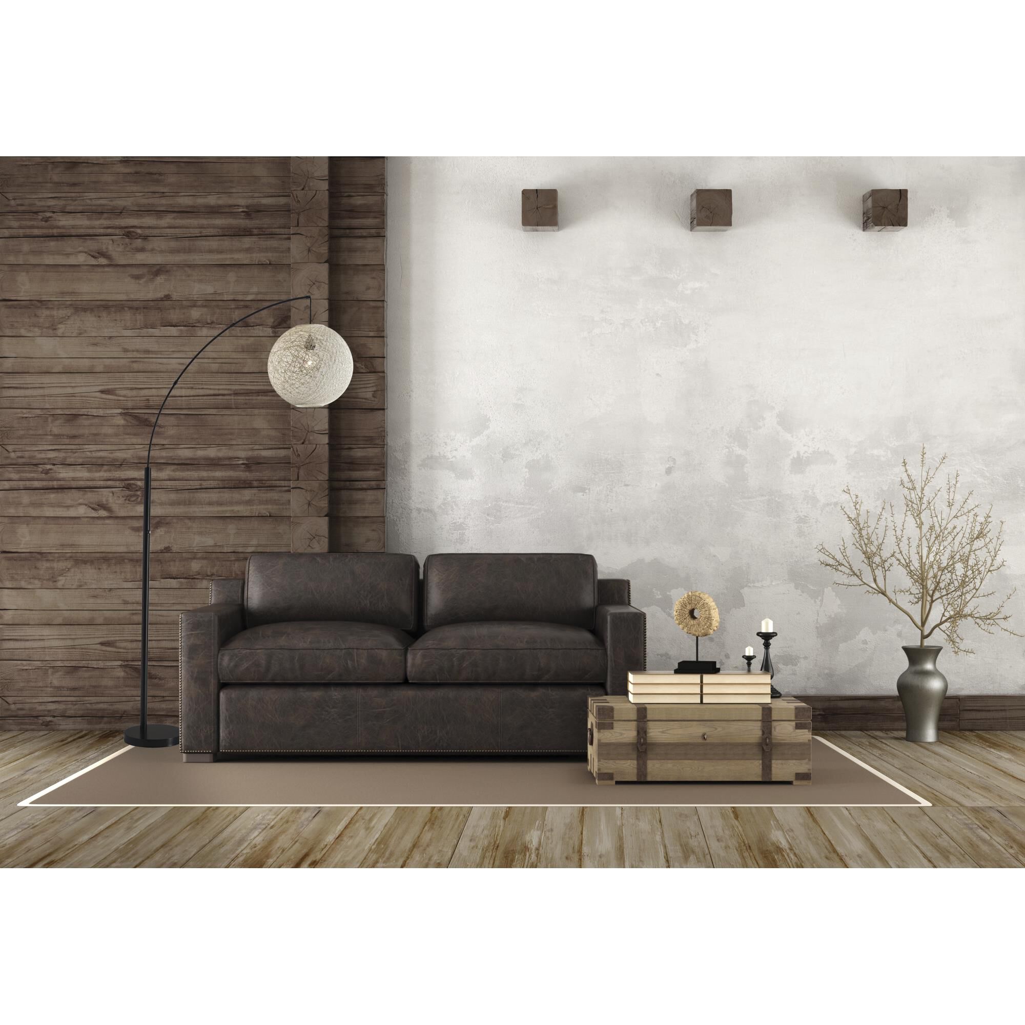 Shown in Bronze finish and Cream Rattan shade