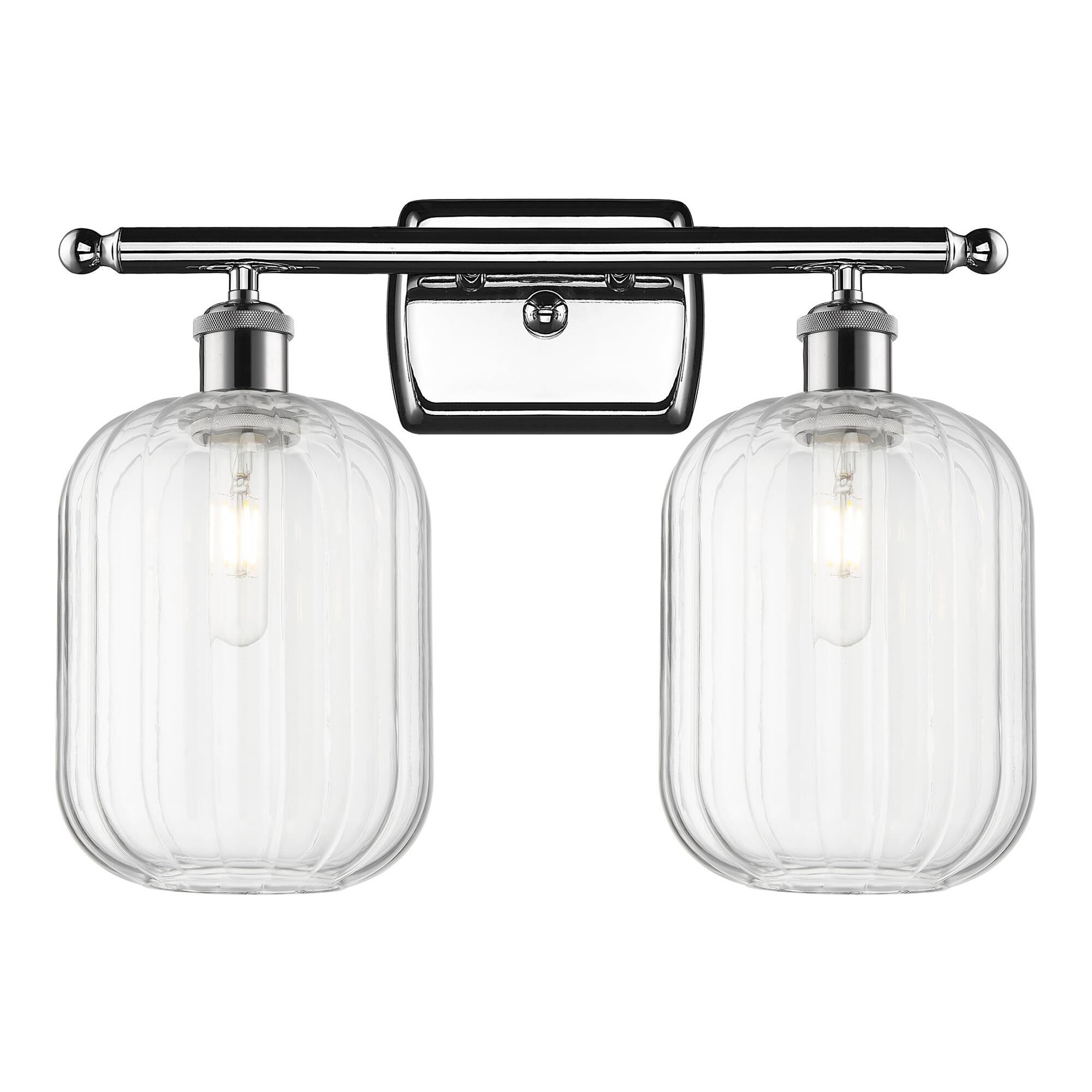 Shown in Polished Chrome finish and Clear glass