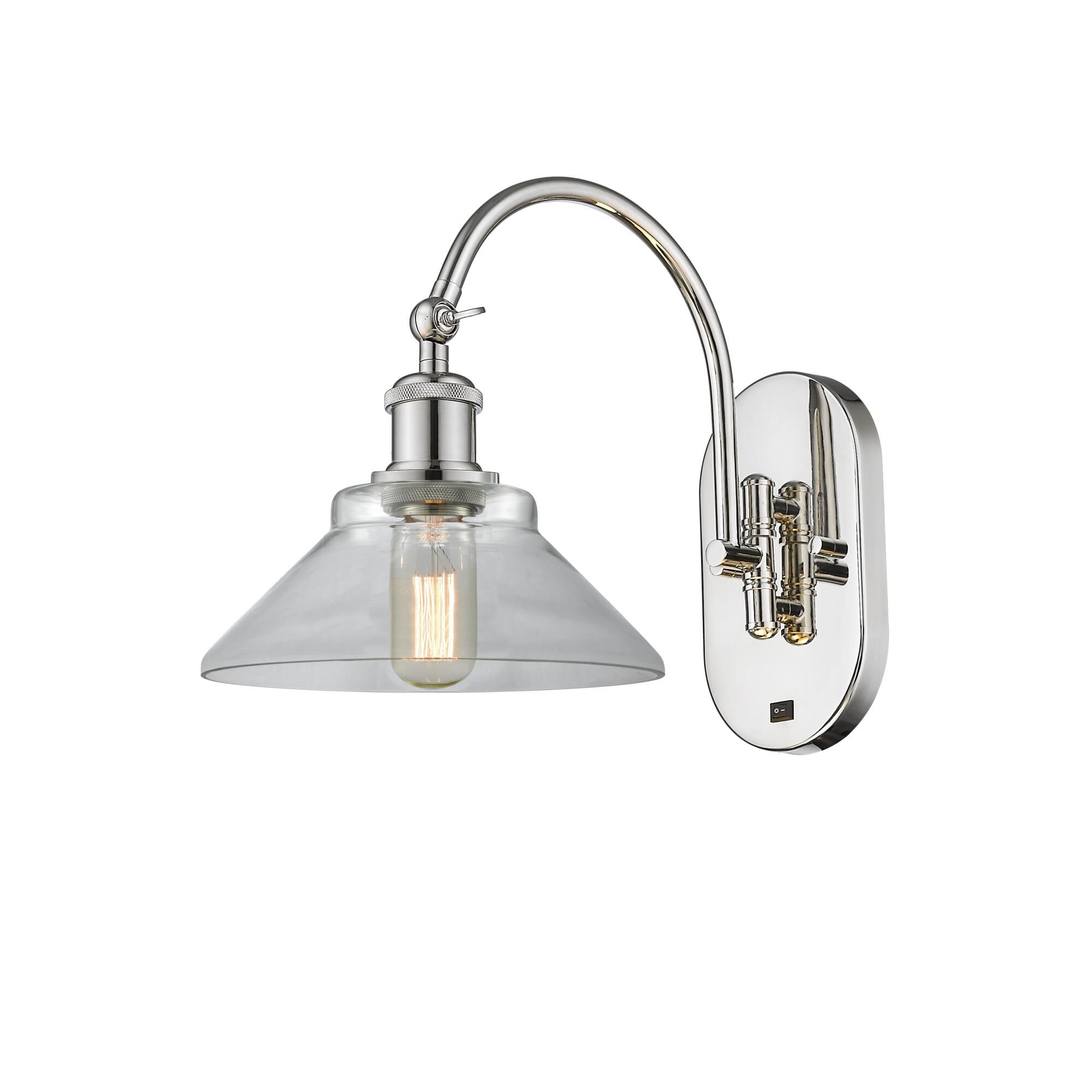 Shown in Polished Nickel finish and Clear glass